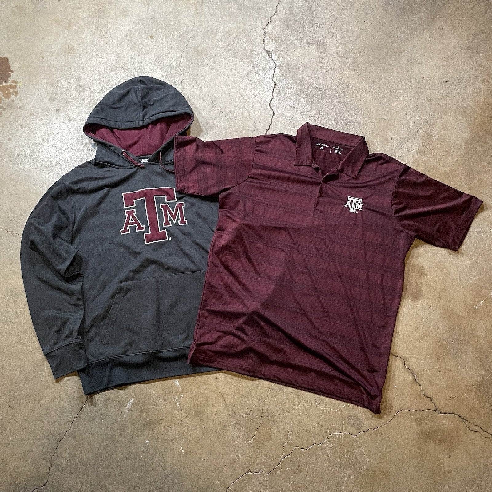 Duo Texas A&M Pullover Hoodie + Polo Men's Large Maroon