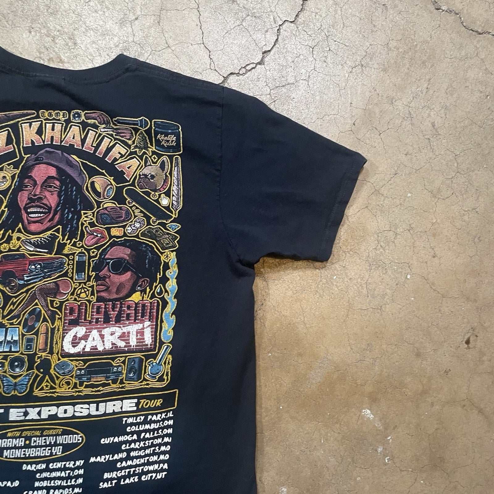Wiz Khalifa Playboy Carti The Decent Exposure 2019 Tour Black T Shirt - Medium