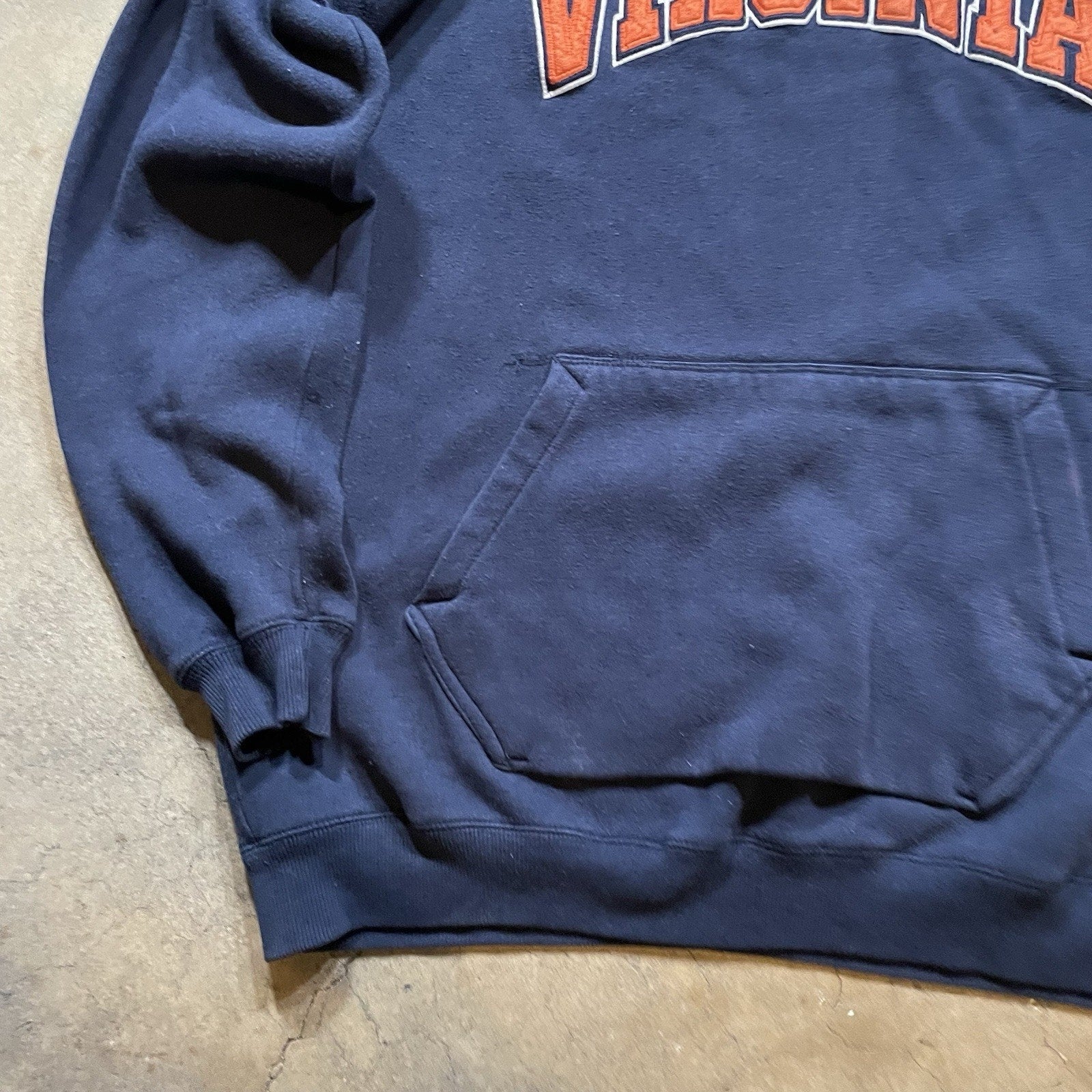 Men’s Virginia Tech Hokies Blue Orange Hoodie Sweatshirt sz XL