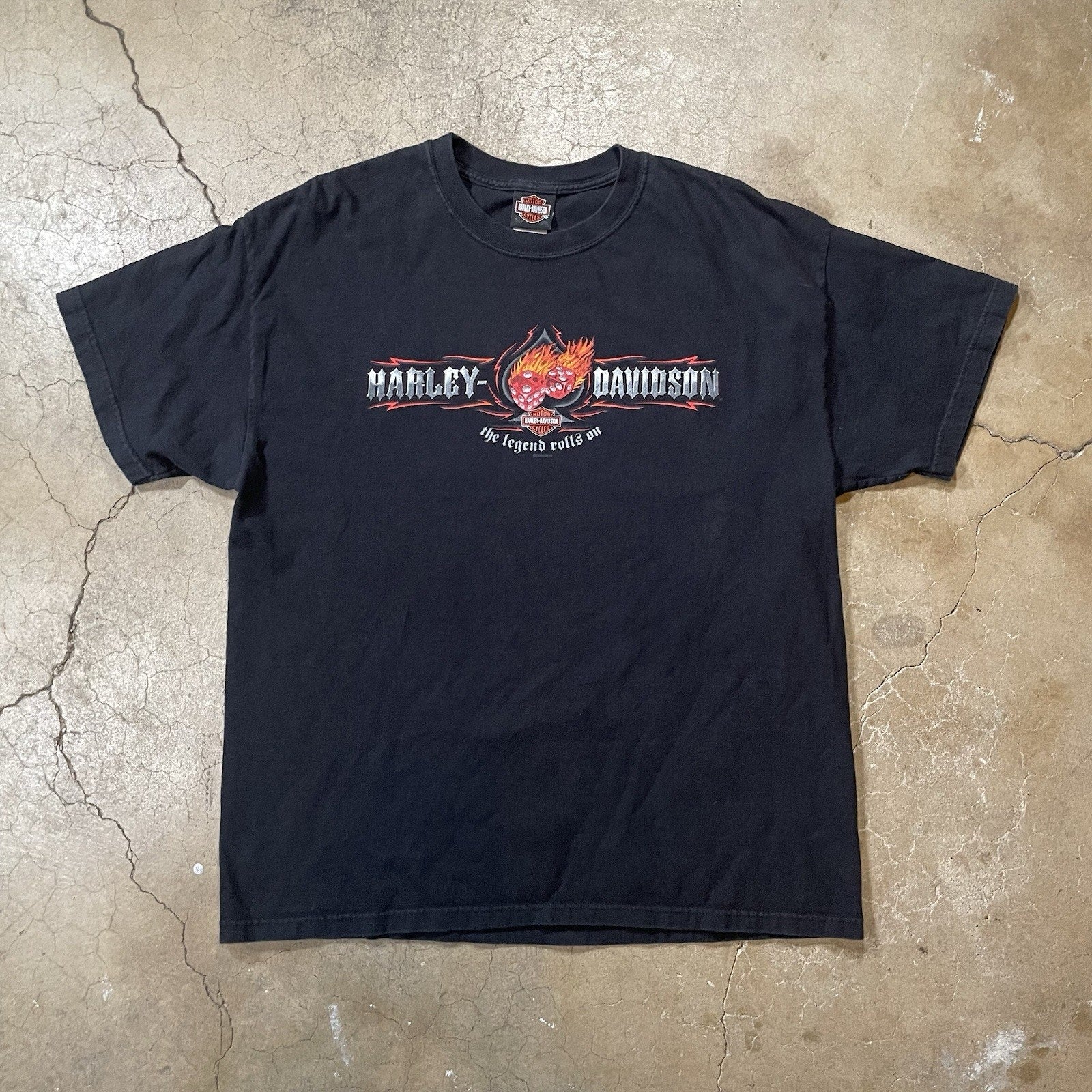 Y2K 2005 Harley Davidson Dice Double Sided Shirt Men’s Size XL