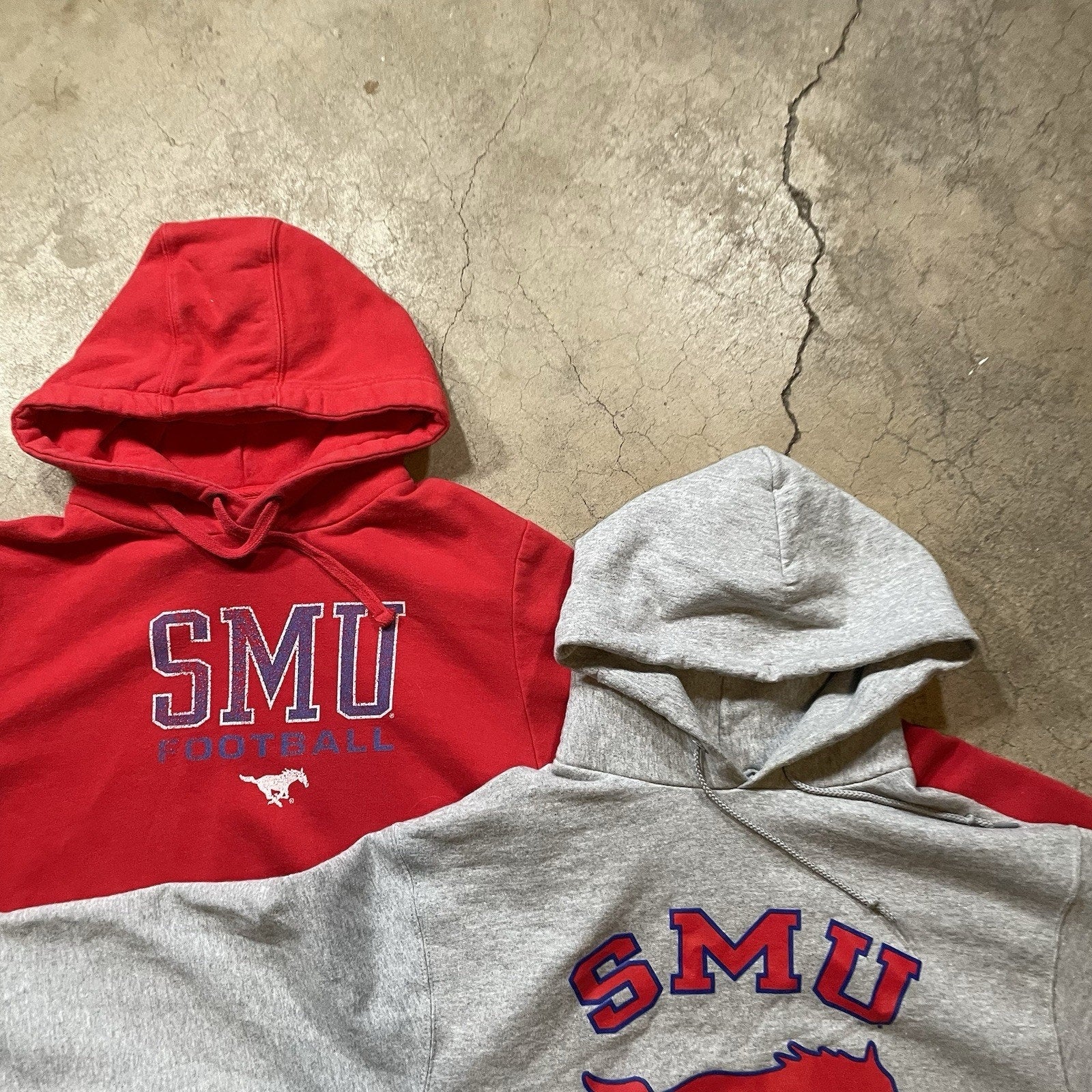 DUO SMU Mustangs Hoodie Sweatshirt Pullover Long Sleeve Red Men’s M