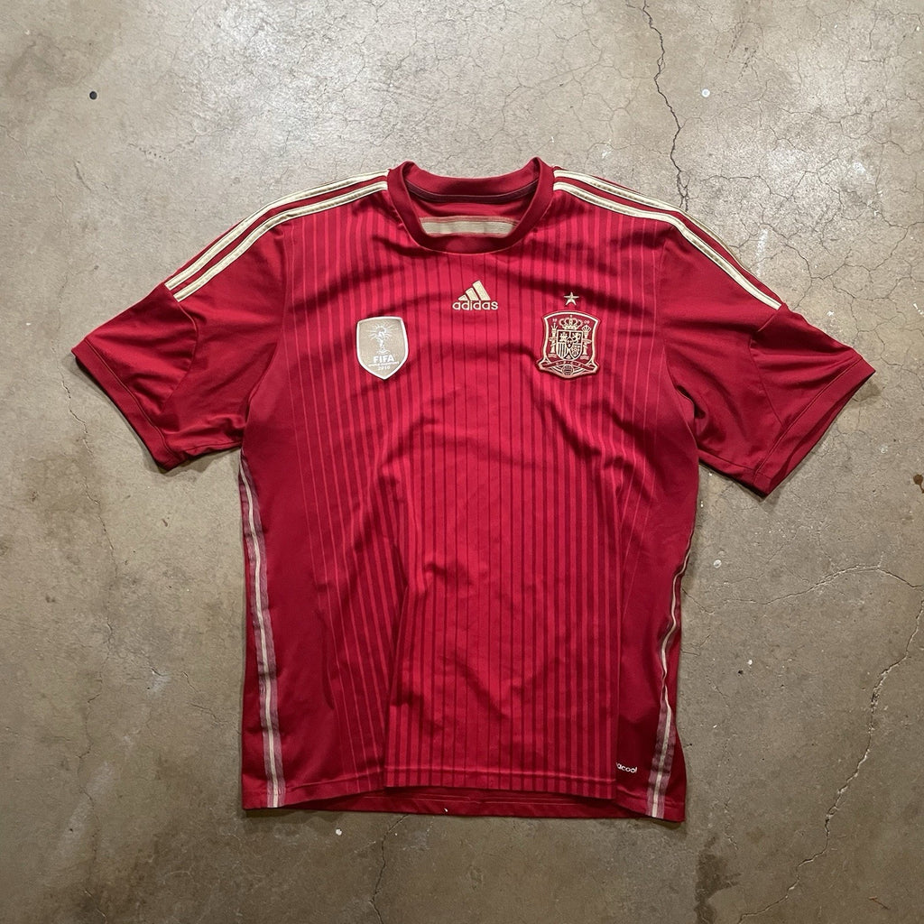 Spain National Team 2014/15 Adidas Home Soccer Jersey XL