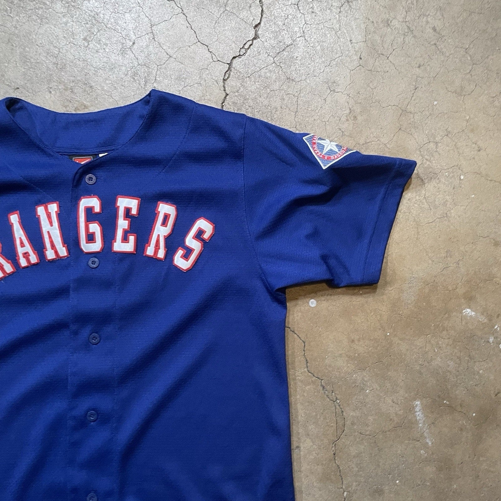 Retro Texas Rangers MLB Baseball Jersey Sewn Authentic Nike Team XL Blue