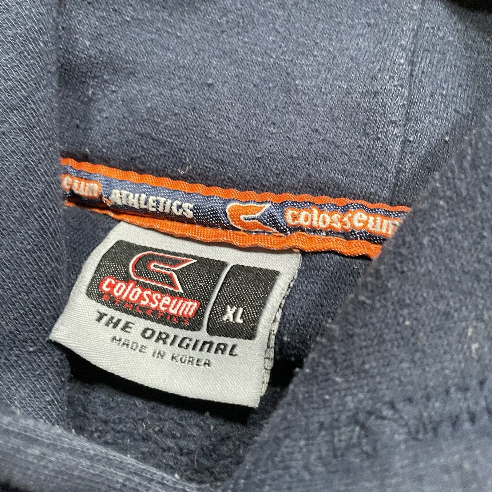 Men’s Virginia Tech Hokies Blue Orange Hoodie Sweatshirt sz XL