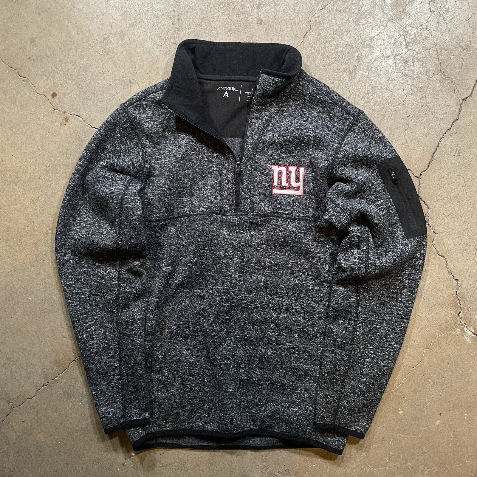 New York Giants Jacket Men's M Black Full Zip Fleece NFL Football Antigua