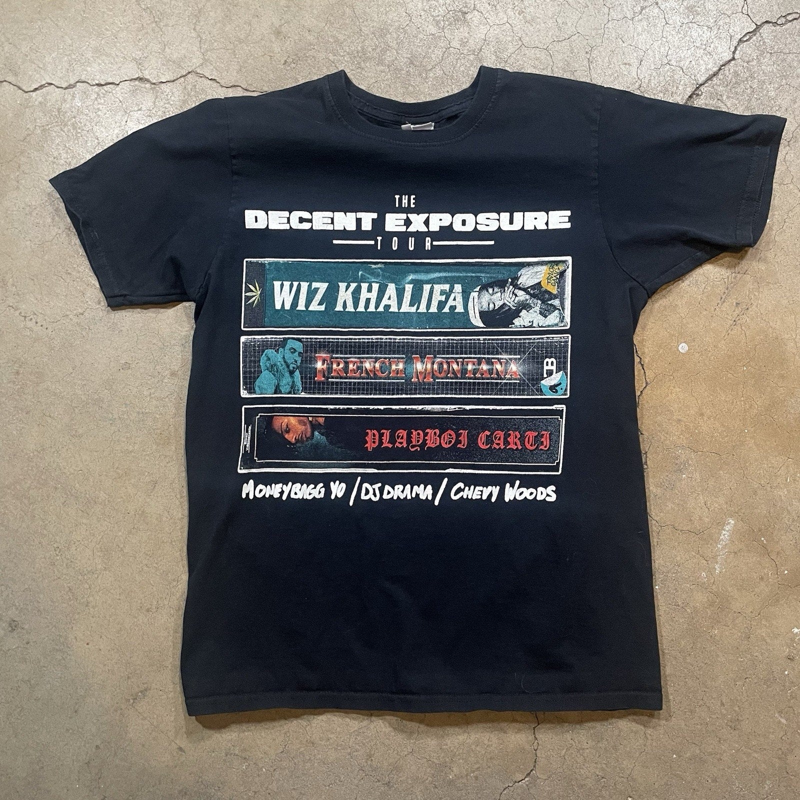 Wiz Khalifa Playboy Carti The Decent Exposure 2019 Tour Black T Shirt - Medium