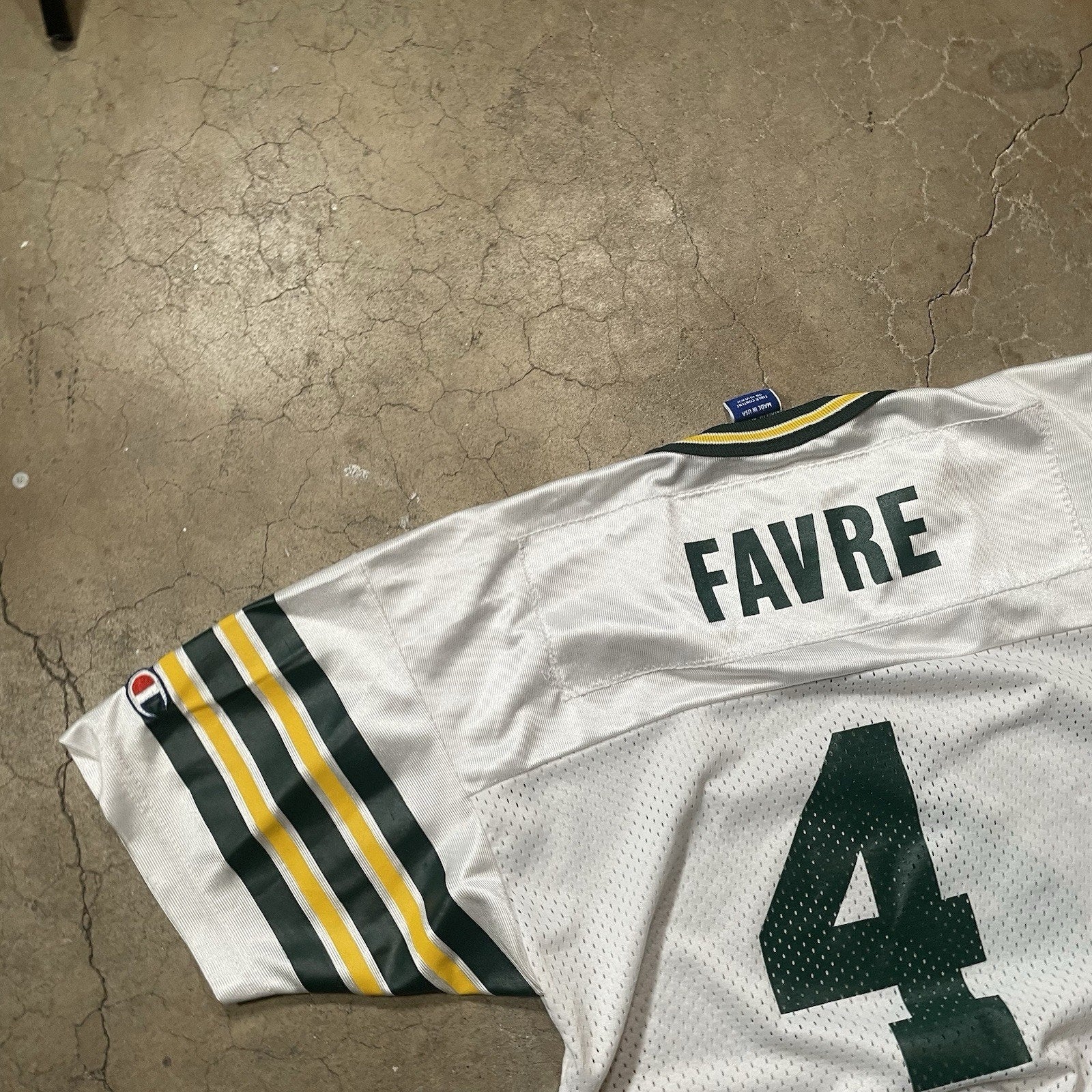 Vintage Champion Brett Favre Jersey Youth L NFL 90s Green Bay Packers USA