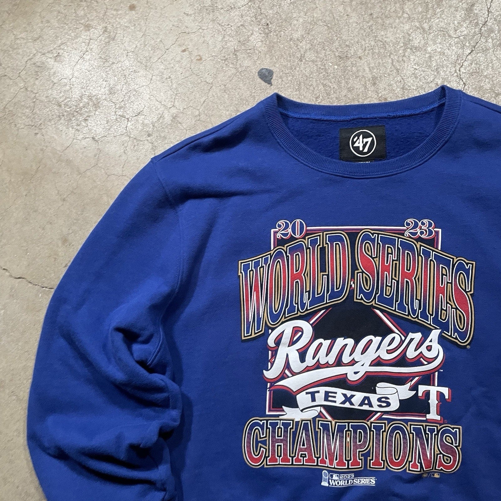 47 Brand Texas Rangers World Series Champions Sweatshirt Blue M