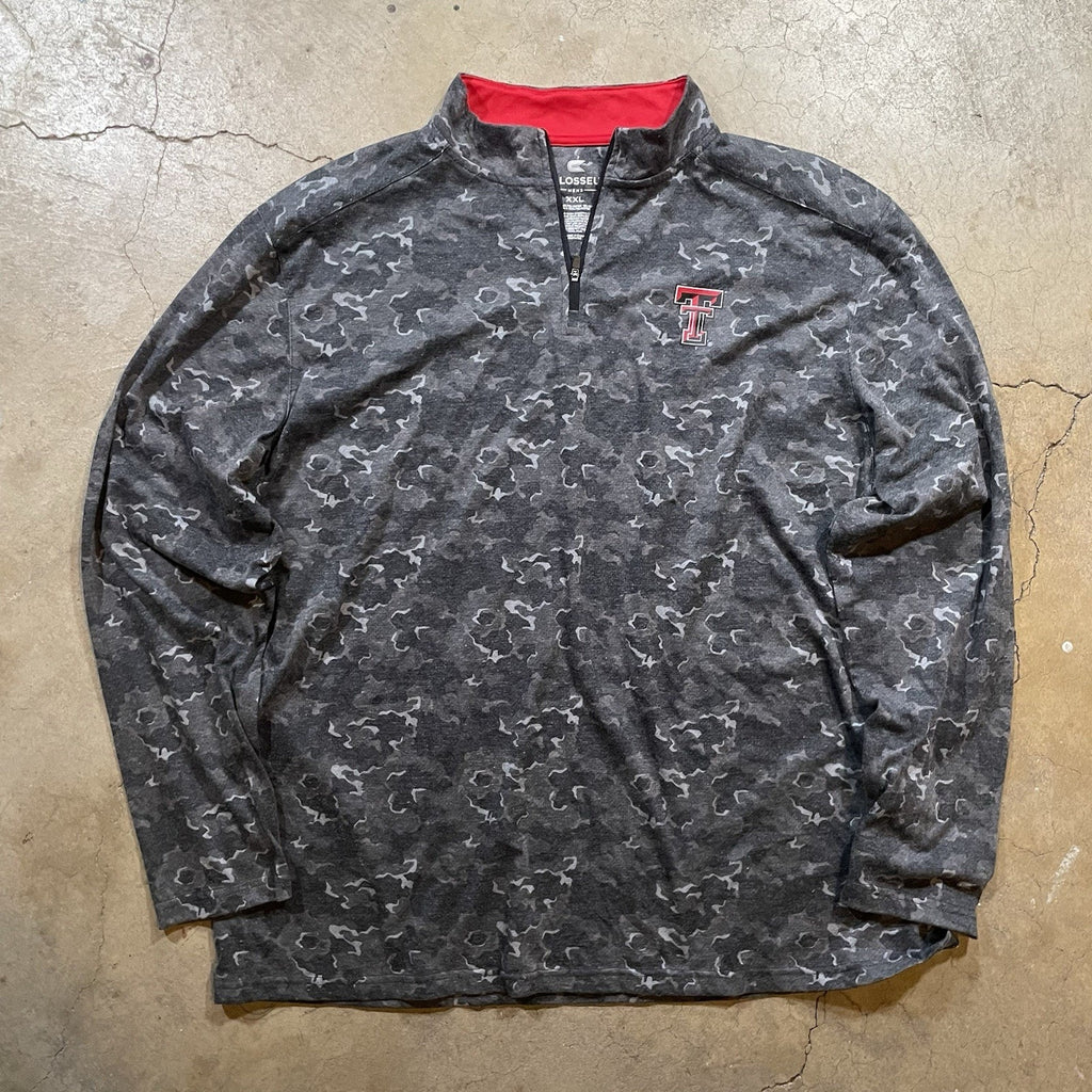 Men's Colosseum Athletics Texas Tech Gray Quarter Zip Pullover XXL