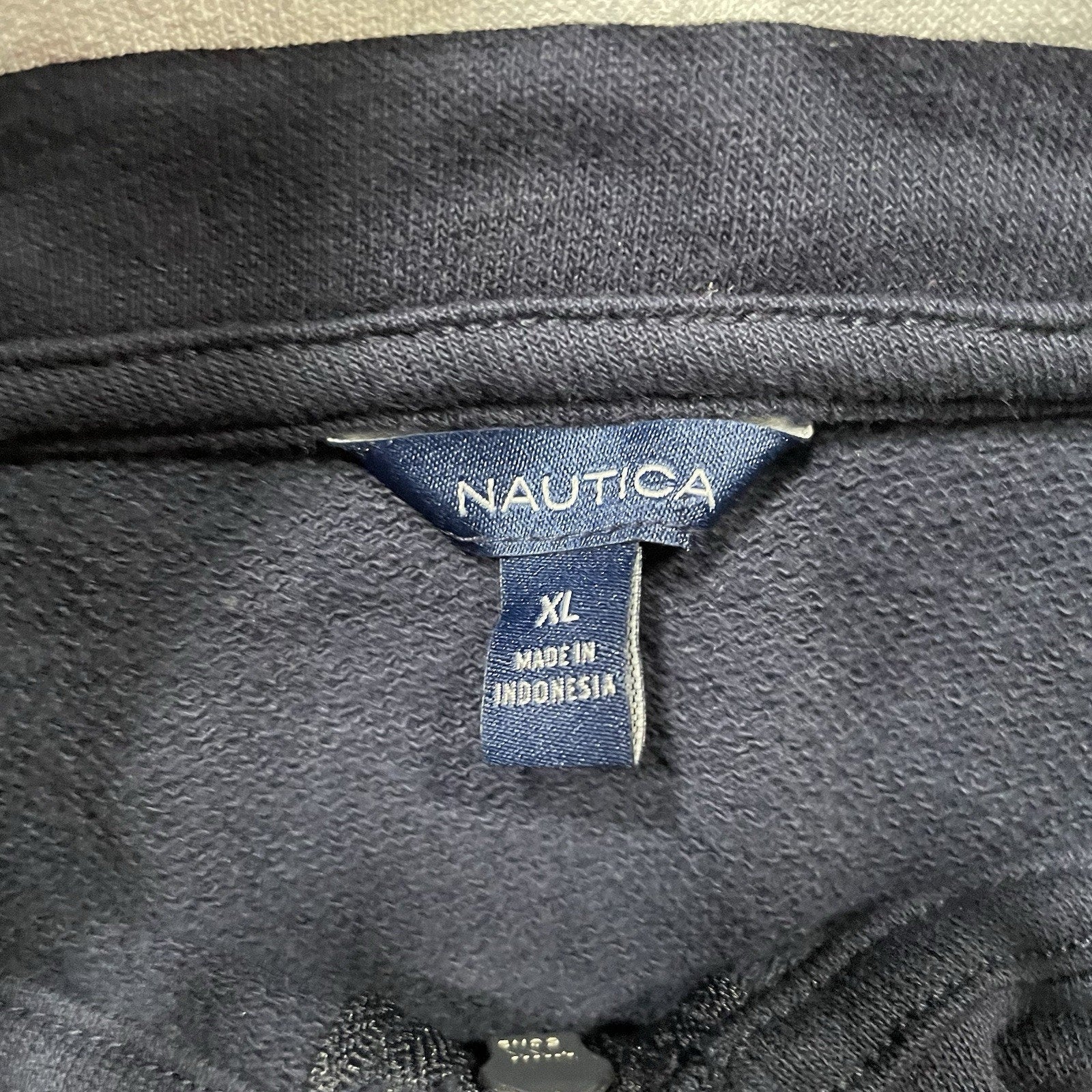 Nautica Quarter Zip Knit Sweater Men's Long Sleeve Blue M