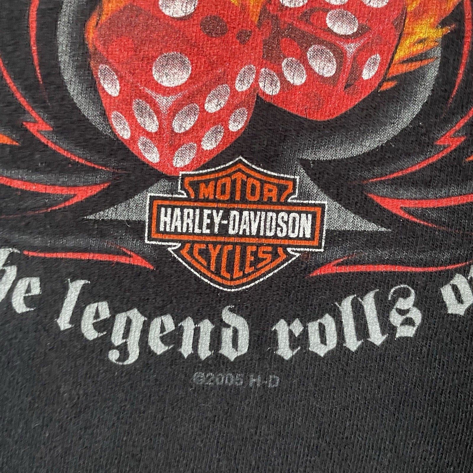 Y2K 2005 Harley Davidson Dice Double Sided Shirt Men’s Size XL