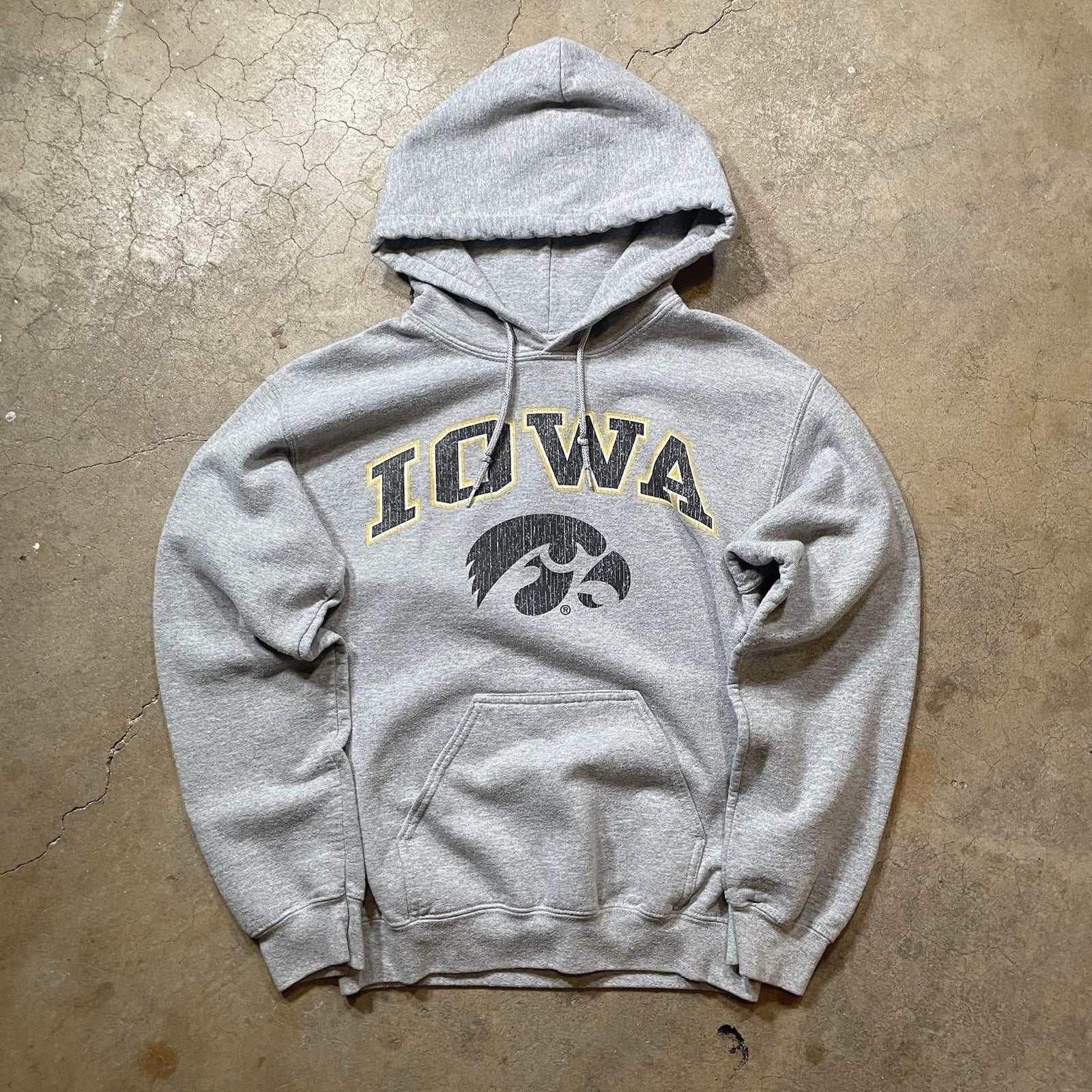 Vintage Iowa Hawkeyes Arch Logo Small Hoodie University