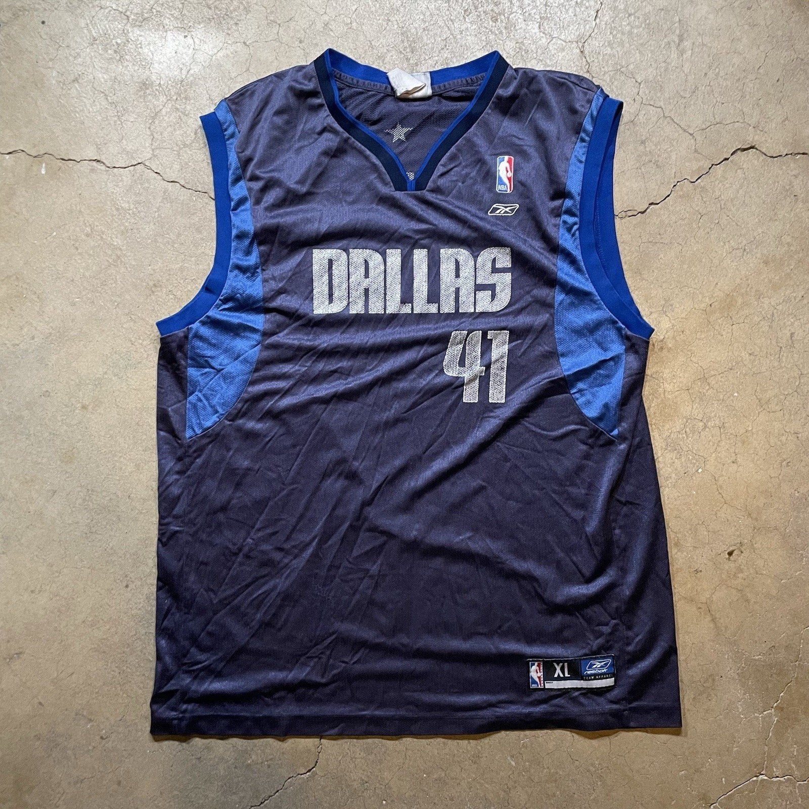DALLAS MAVERICKS #41 DIRK NOWITZKI BASKETBALL NBA SHIRT JERSEY REEBOK SIZE XL