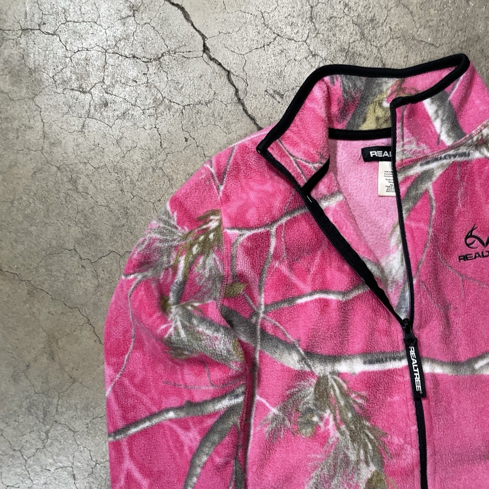 Realtree Women's Pink Camo Zip Fleece Jacket Coat Realtree Small