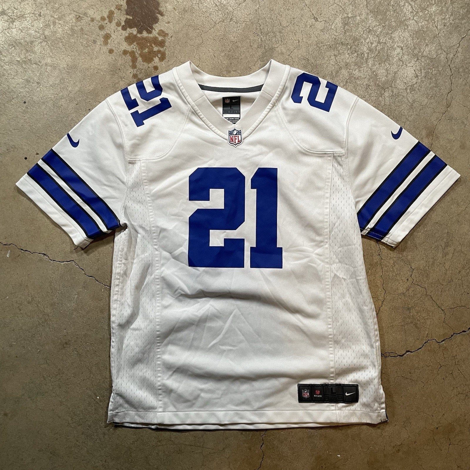 Dallas Cowboys Ezekiel Elliott Nike On Field NFL #21 Sewn Jersey L