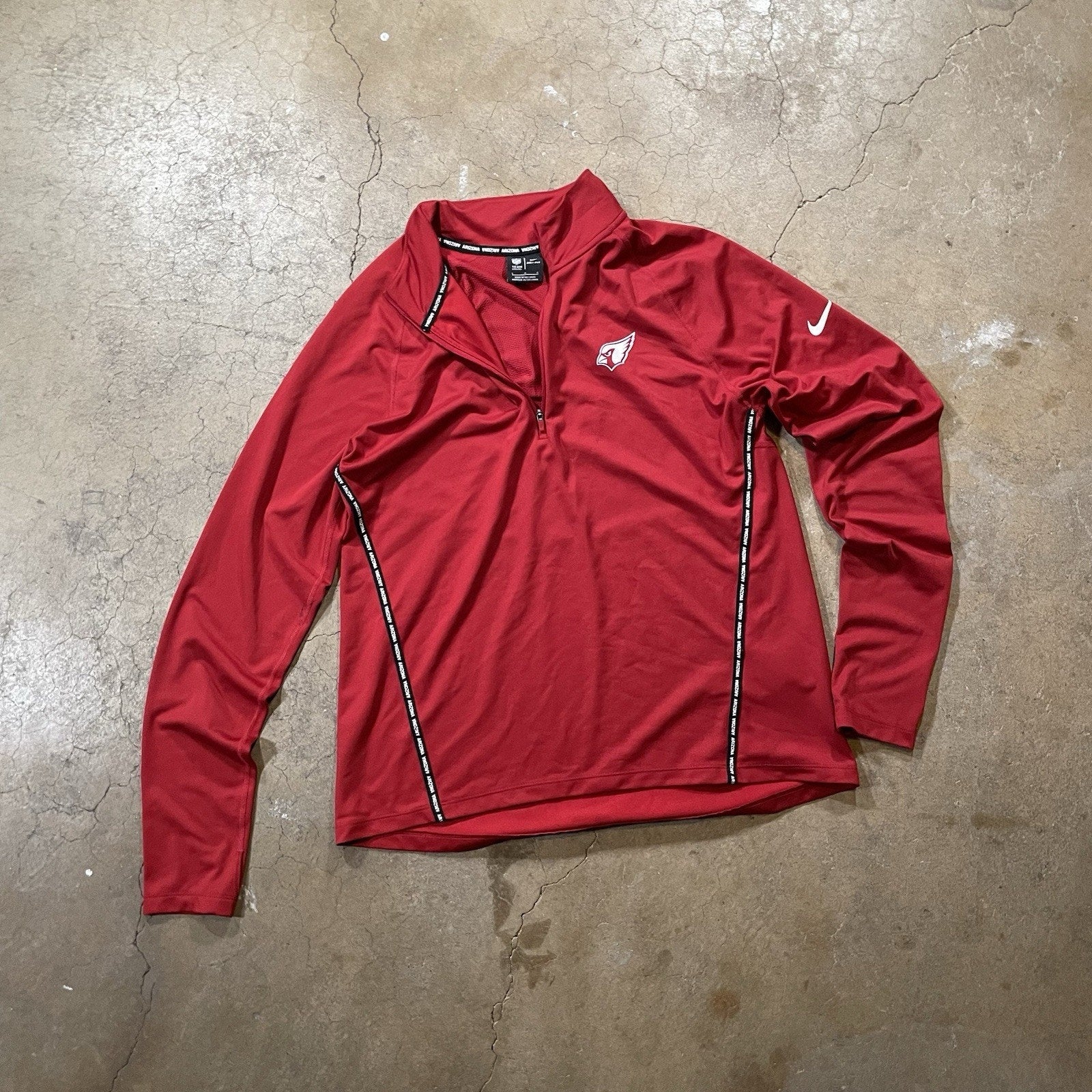 Arizona Cardinals Nike Fleece Mens Large 1/4 Zip Red NFL Pullover