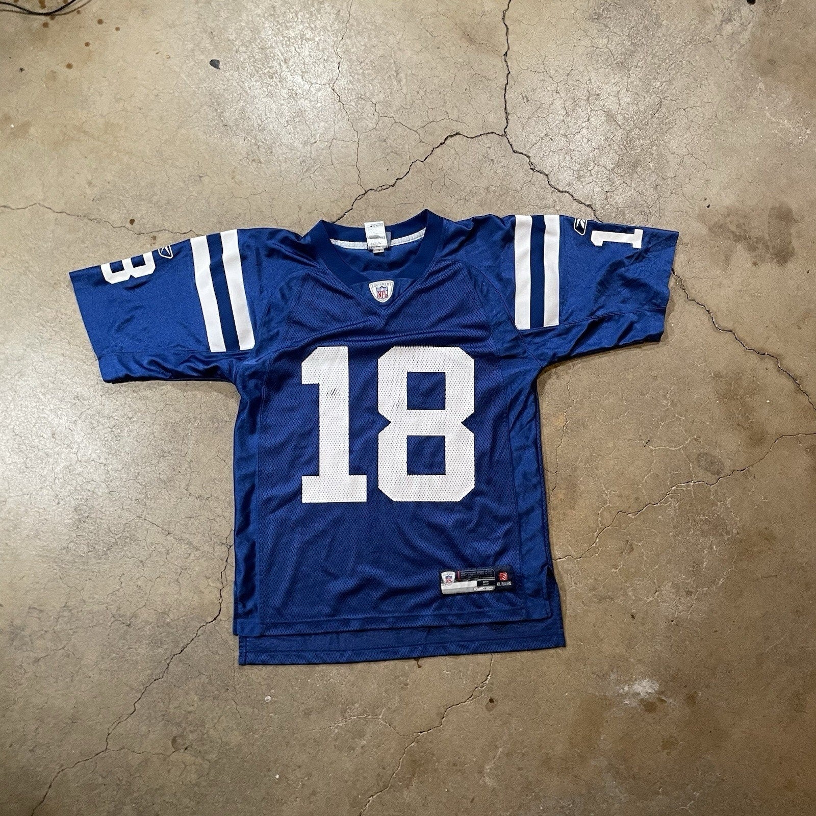 Reebok On Field Peyton Manning NFL Jersey Mens S Blue Indianapolis Colts