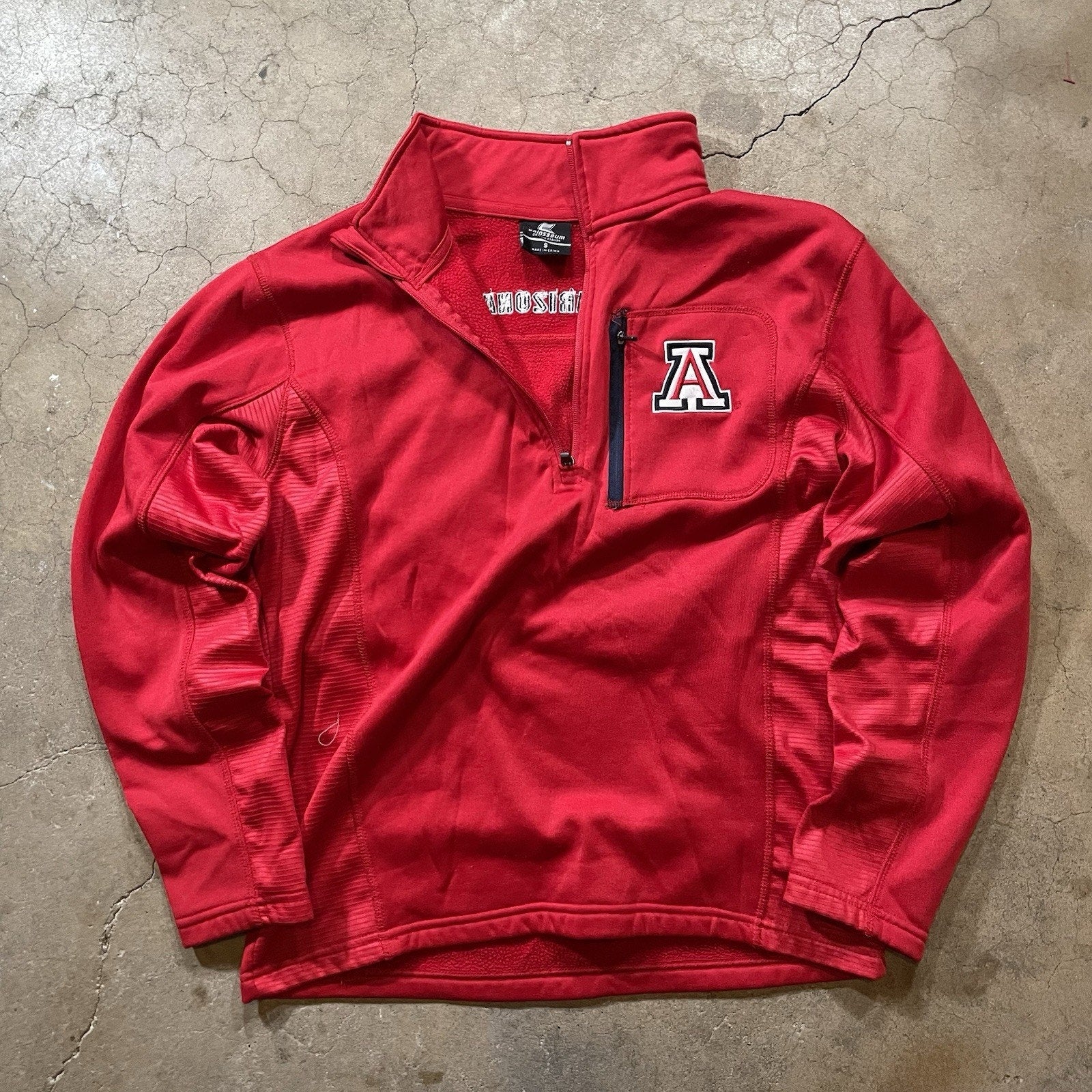 Men's Colosseum Red Arizona Wildcats Small Logo Quarter-Zip