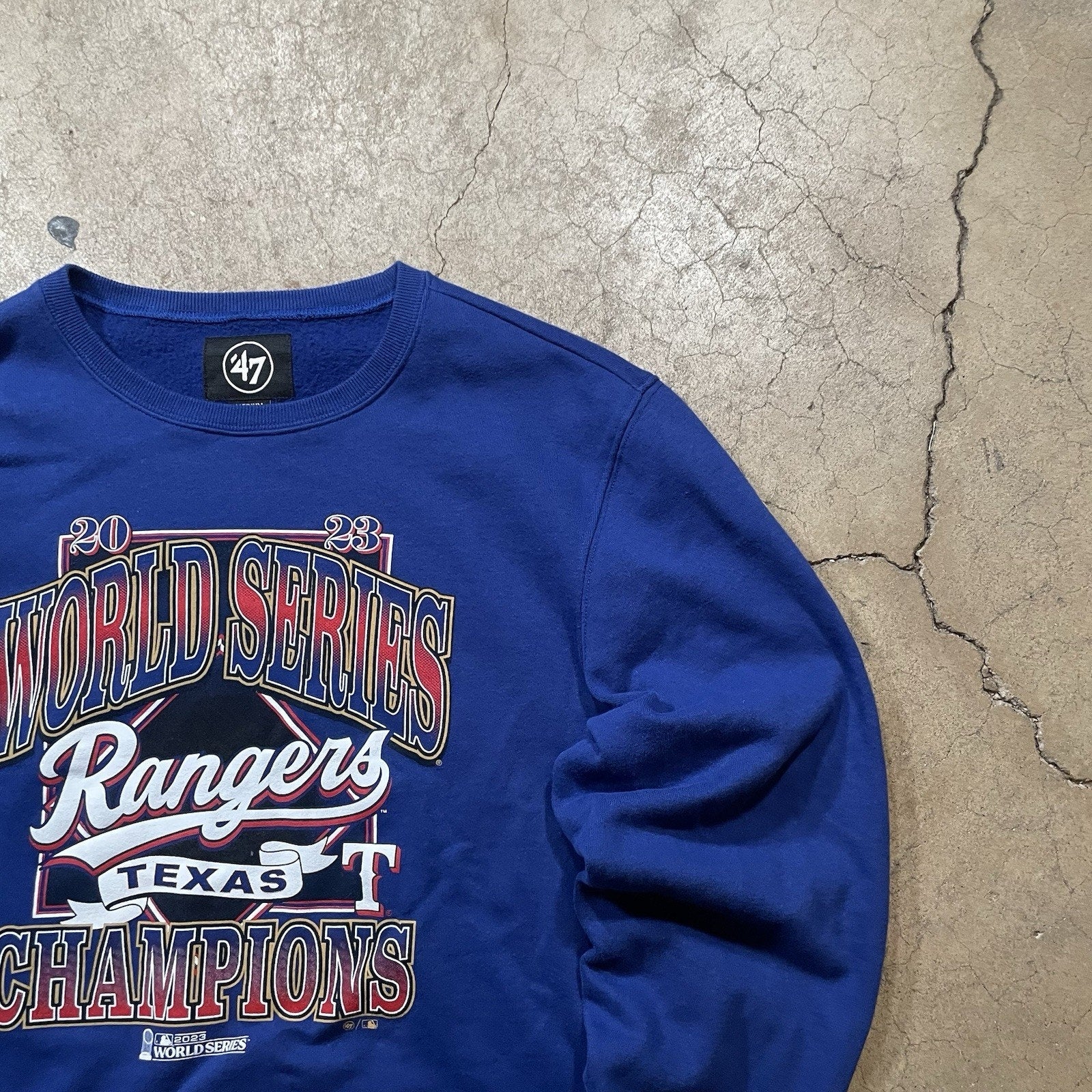 47 Brand Texas Rangers World Series Champions Sweatshirt Blue M