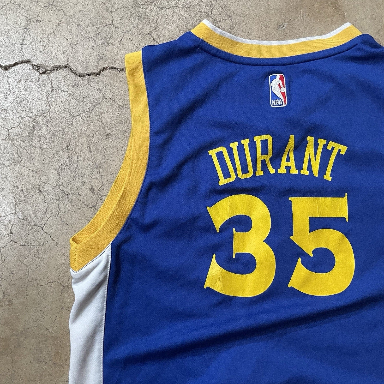 Adidas Golden State Warriors Jersey Large Blue NBA #35 Kevin Durant Boys