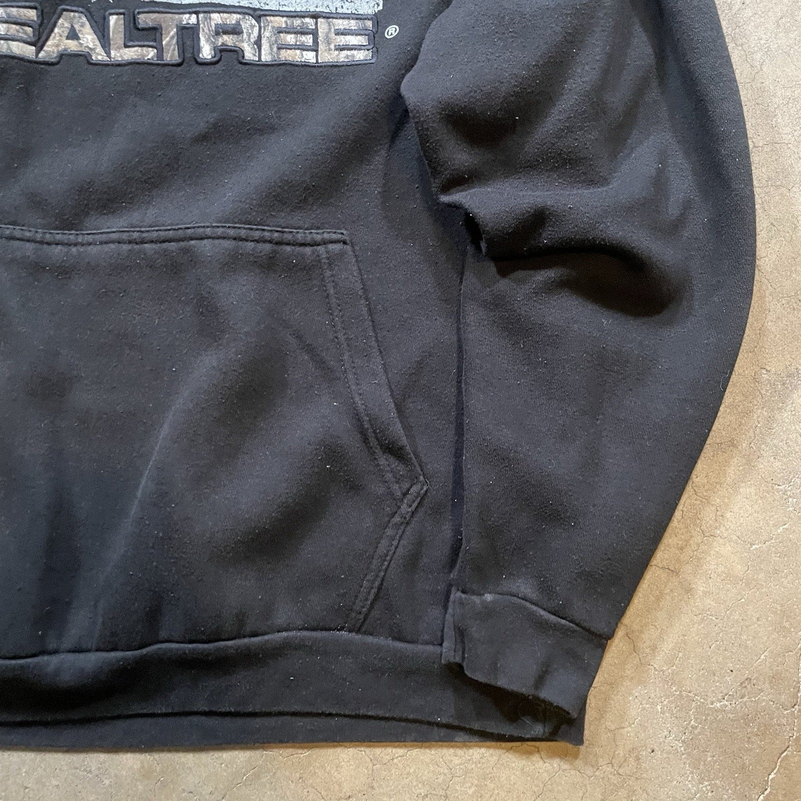 Realtree Hoodie Mens Large Black Antlers Camo American Flag Sweatshirt Hunting