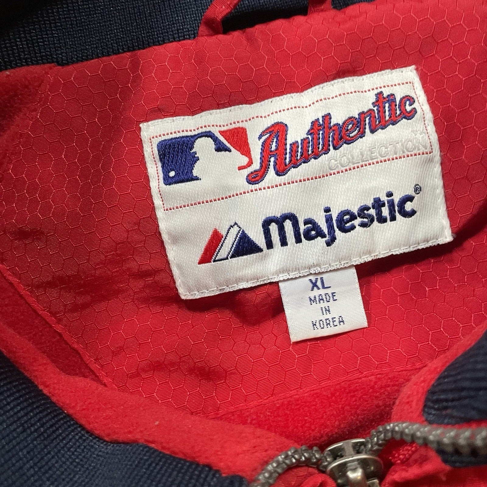 Majestic Athletic Angels Heavy Red Zip Up Jacket authentic collection XL