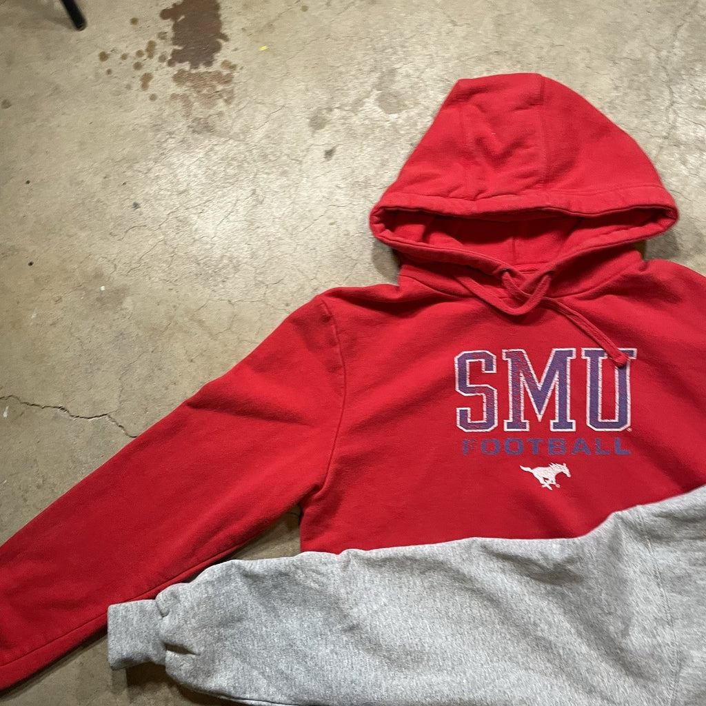 DUO SMU Mustangs Hoodie Sweatshirt Pullover Long Sleeve Red Men’s M
