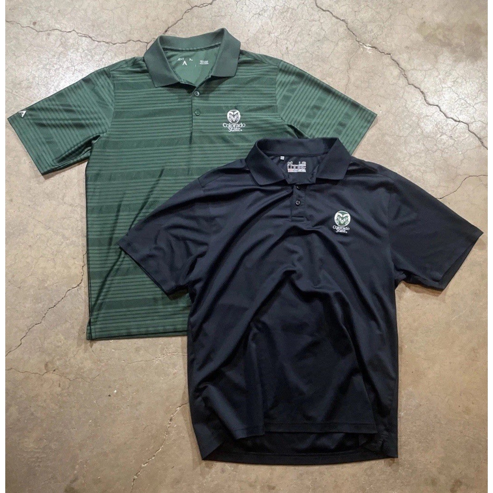 DUO Colorado State Rams Polo Shirt Adult Large NCAA Green Short Sleeve