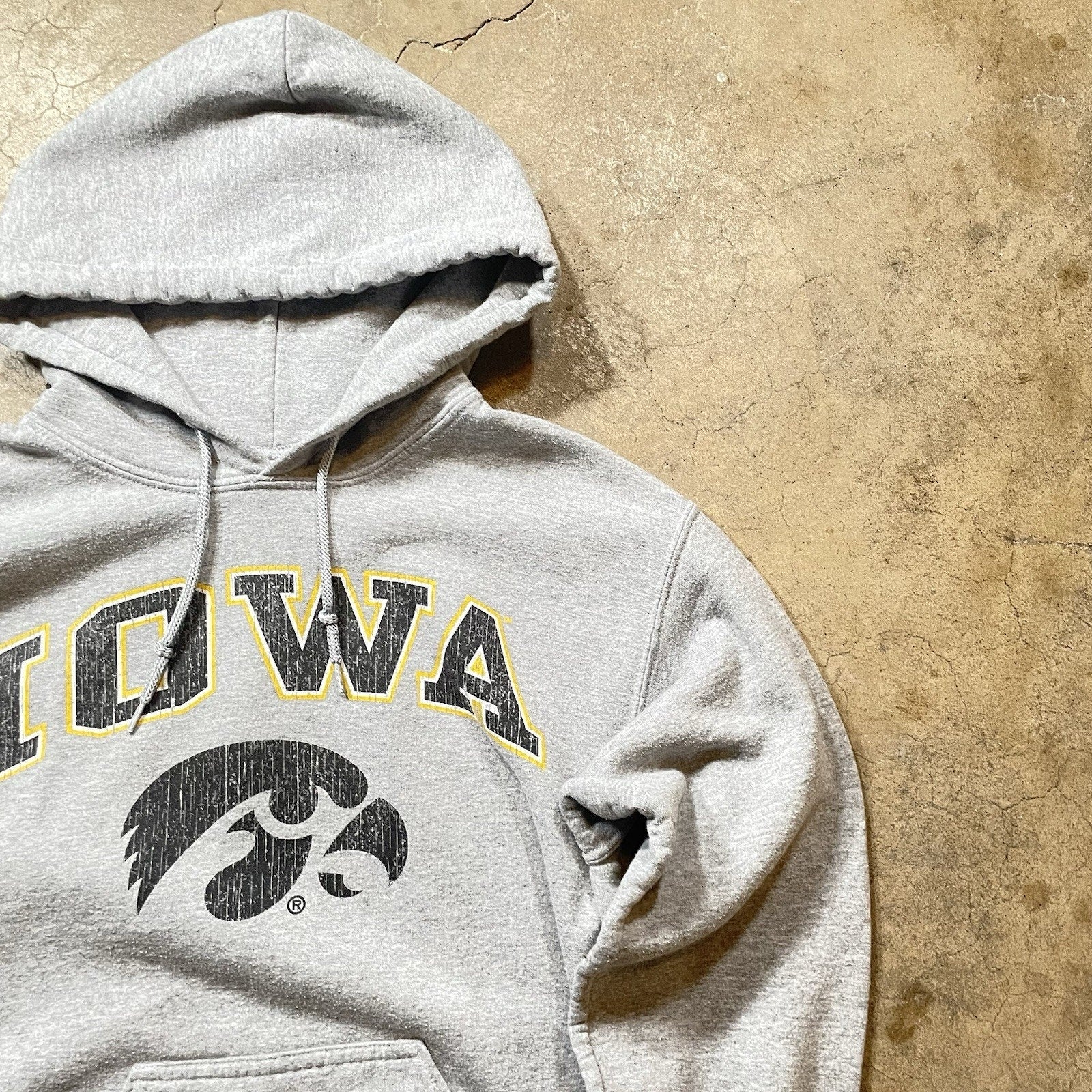 Vintage Iowa Hawkeyes Arch Logo Small Hoodie University