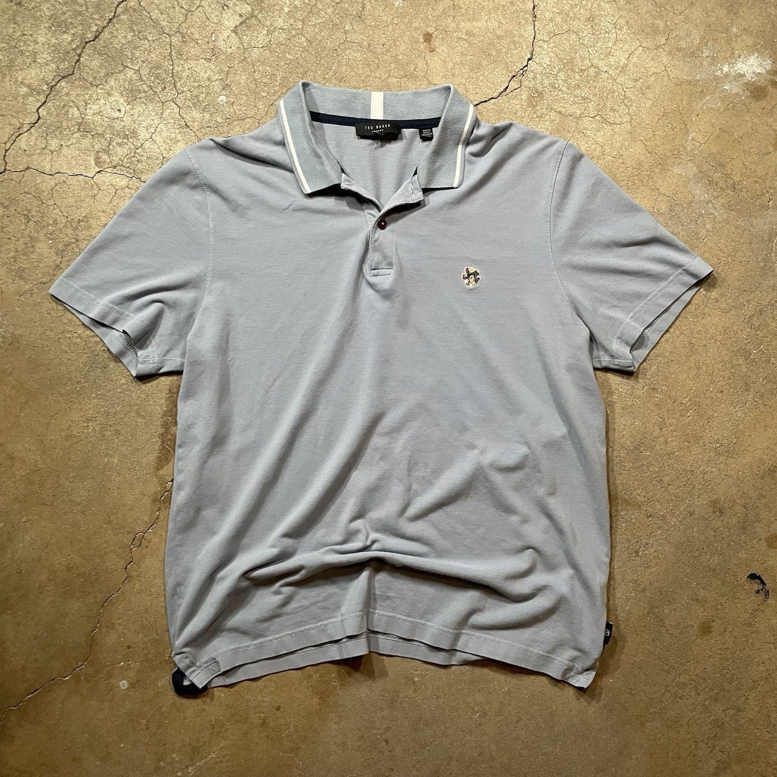 Ted Baker London Polo Shirt Mens Size M Blue Short Sleeve