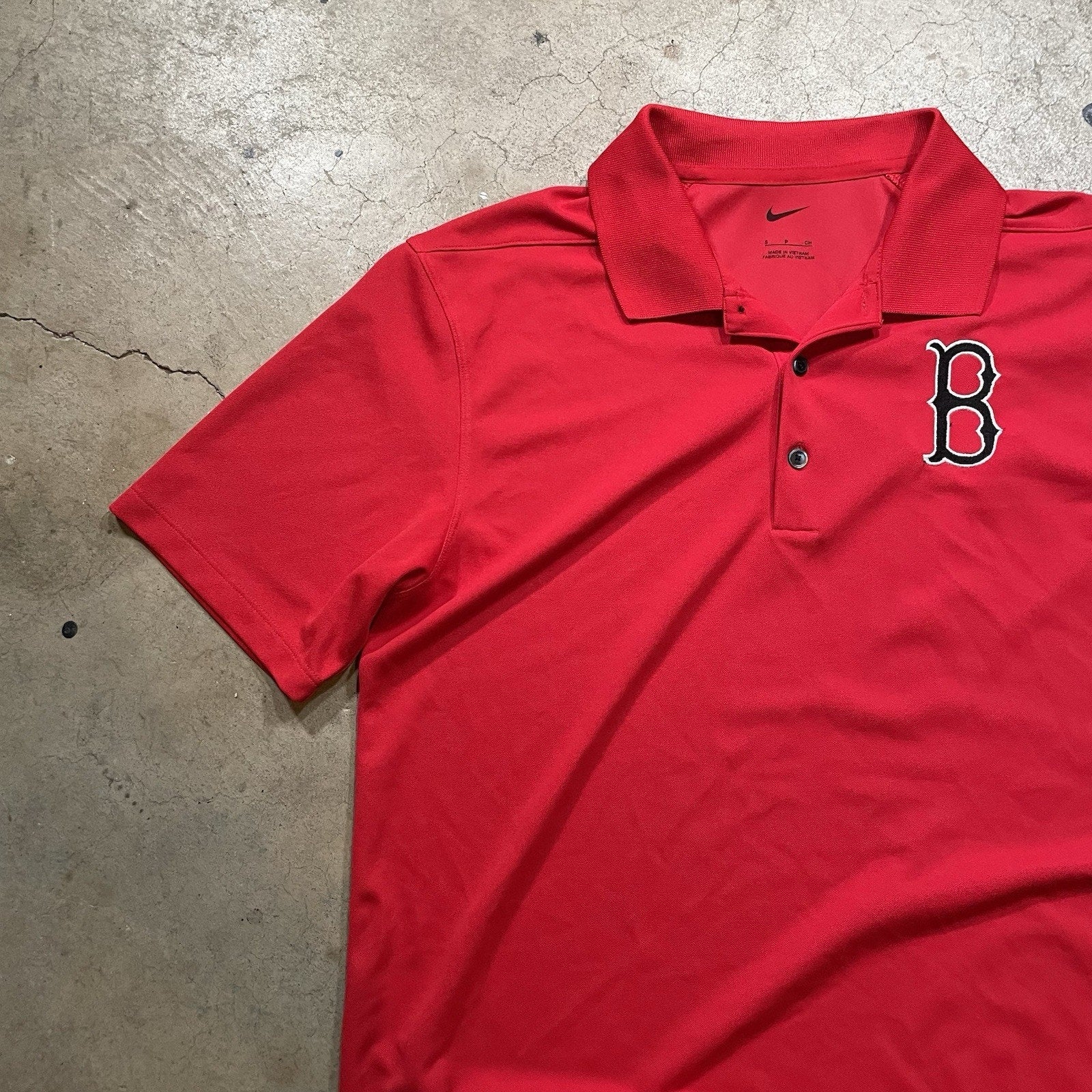 Boston Redsox Shirt Mens S MLB Baseball Polo Nike Dri-fit red