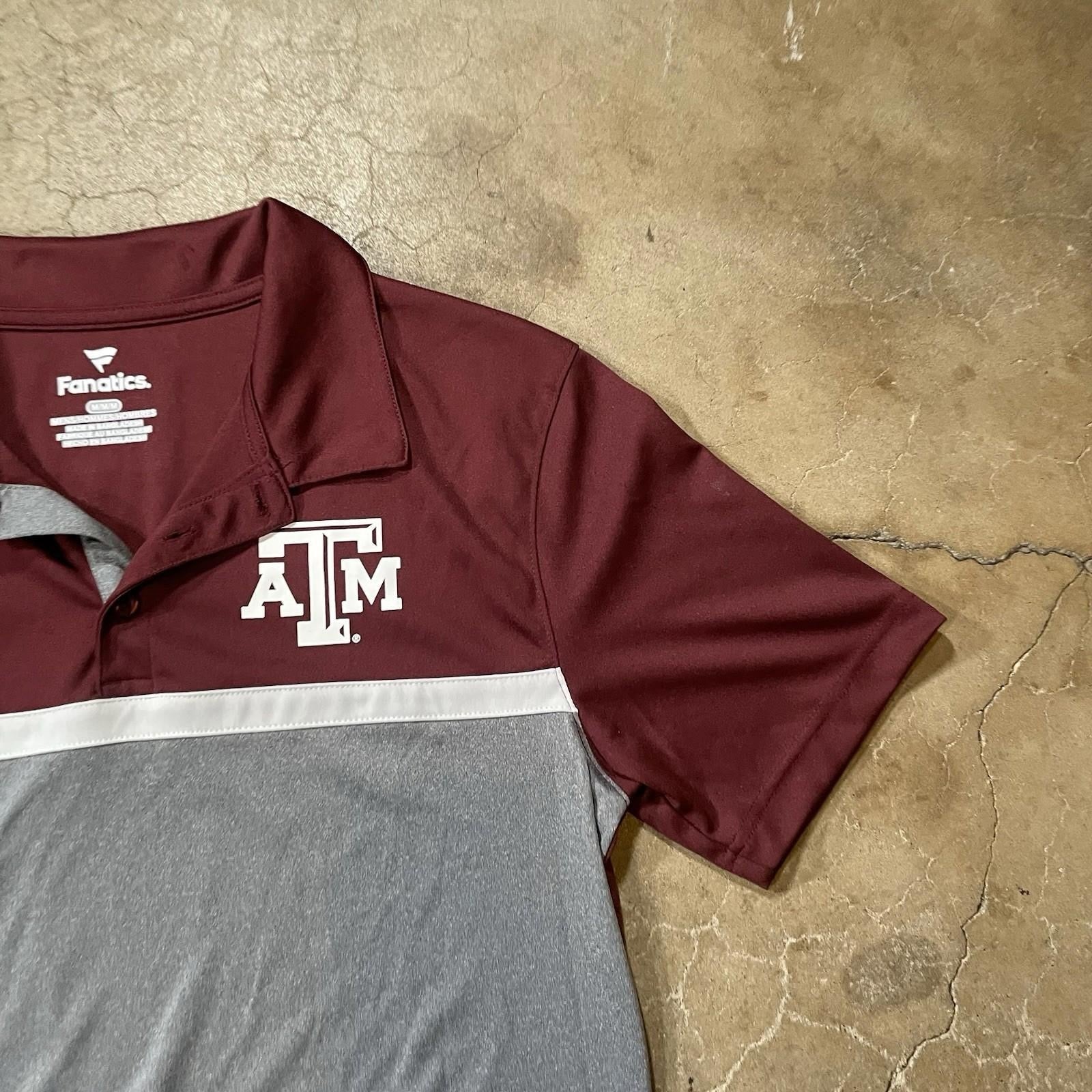 Mens Maroon Fanatics Texas A&M Aggies Polo Shirt- Size M