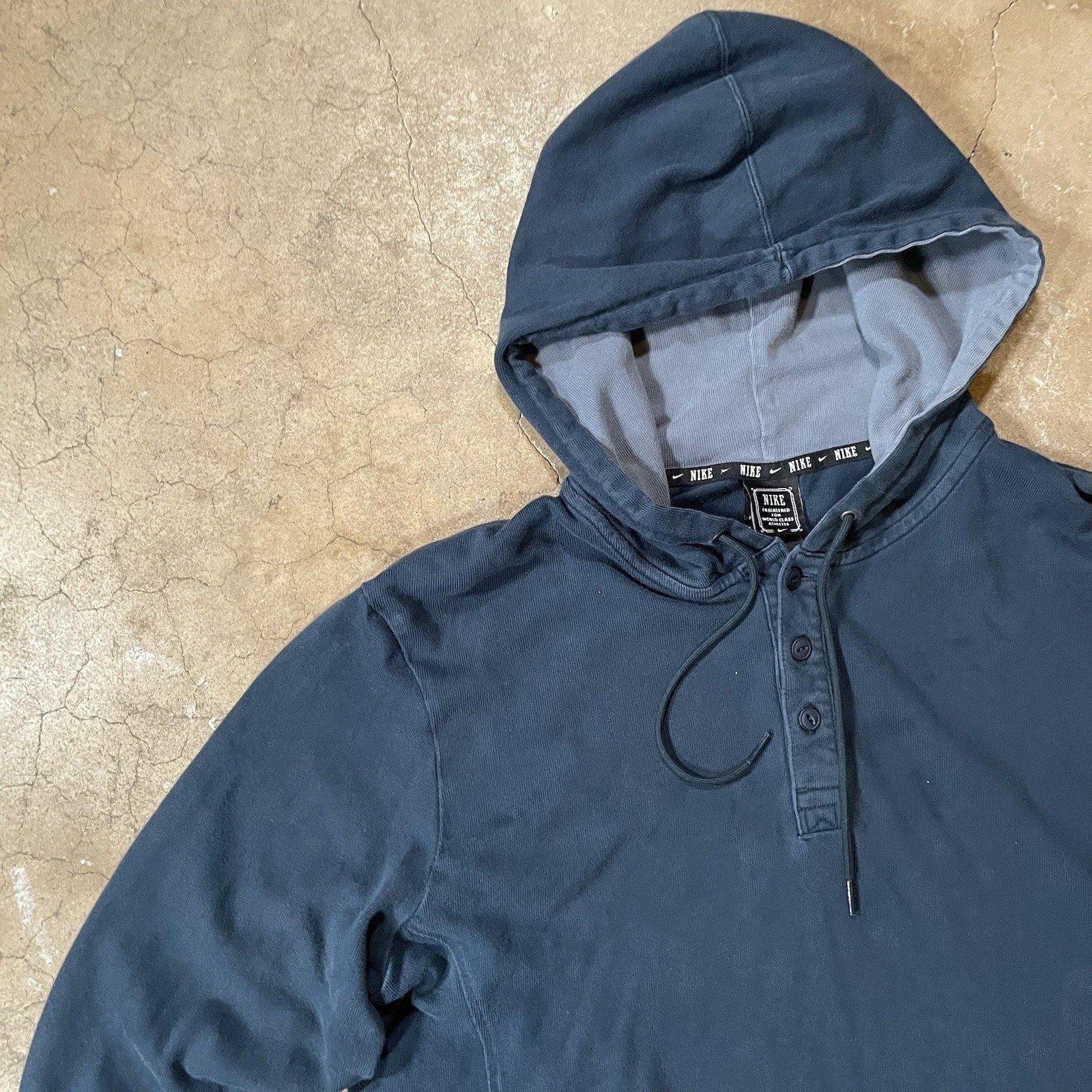 Nike Hoodie Mens Large Blue Sweatshirt Sweater Vintag pullover cotton