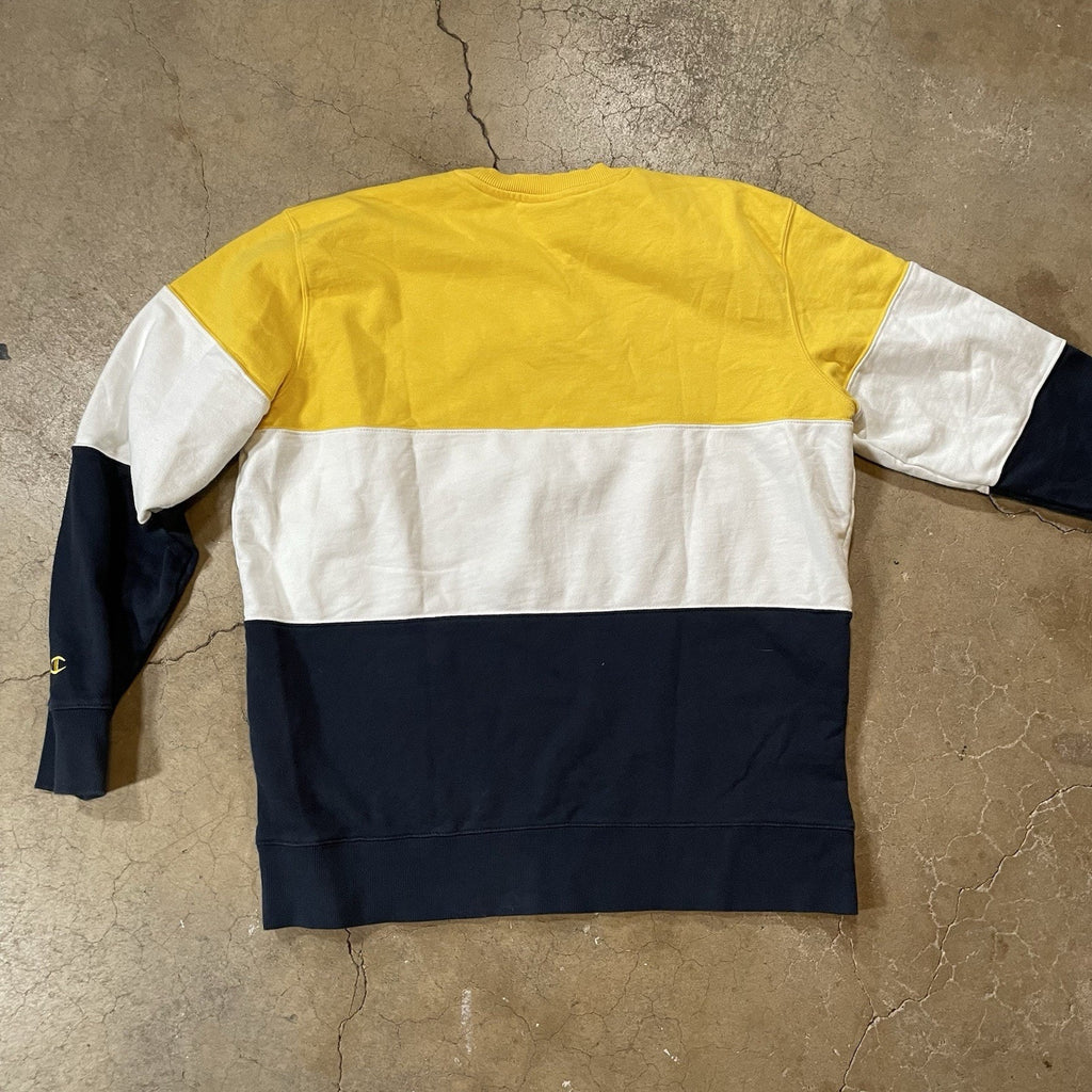 Michigan Wolverines Sweatshirt Mens XL Yellow Blue White Long Sleeve Champion