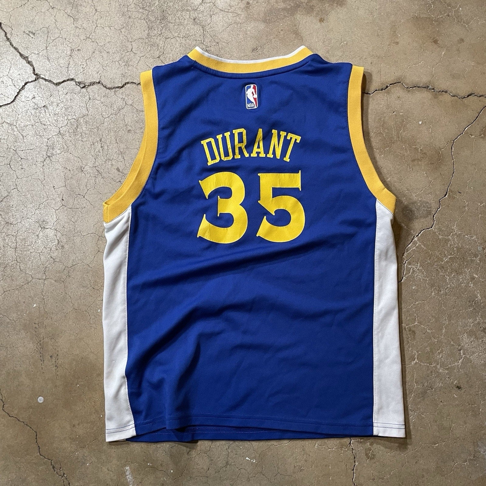 Adidas Golden State Warriors Jersey Large Blue NBA #35 Kevin Durant Boys