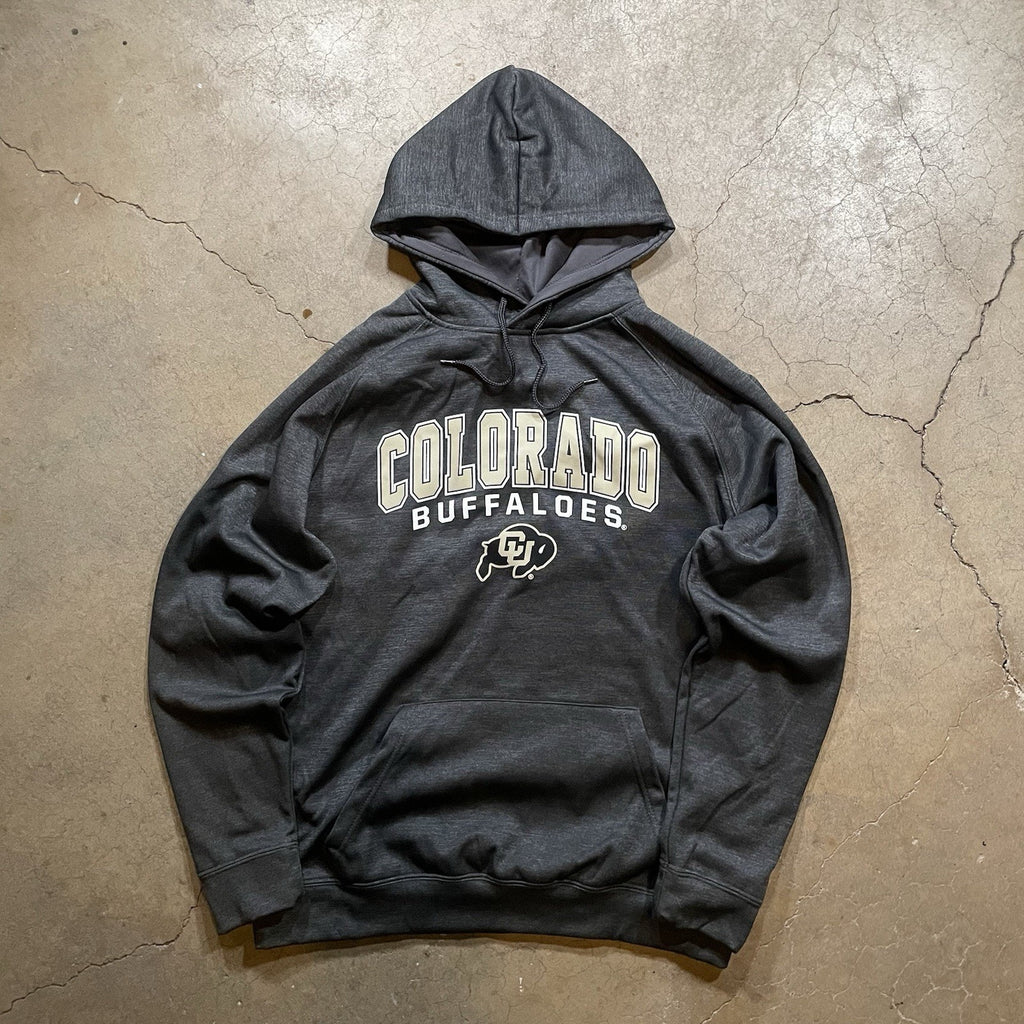 Men's Colosseum Grey Colorado Buffaloes Arch & Logo 3.0 Pullover Hoodie L