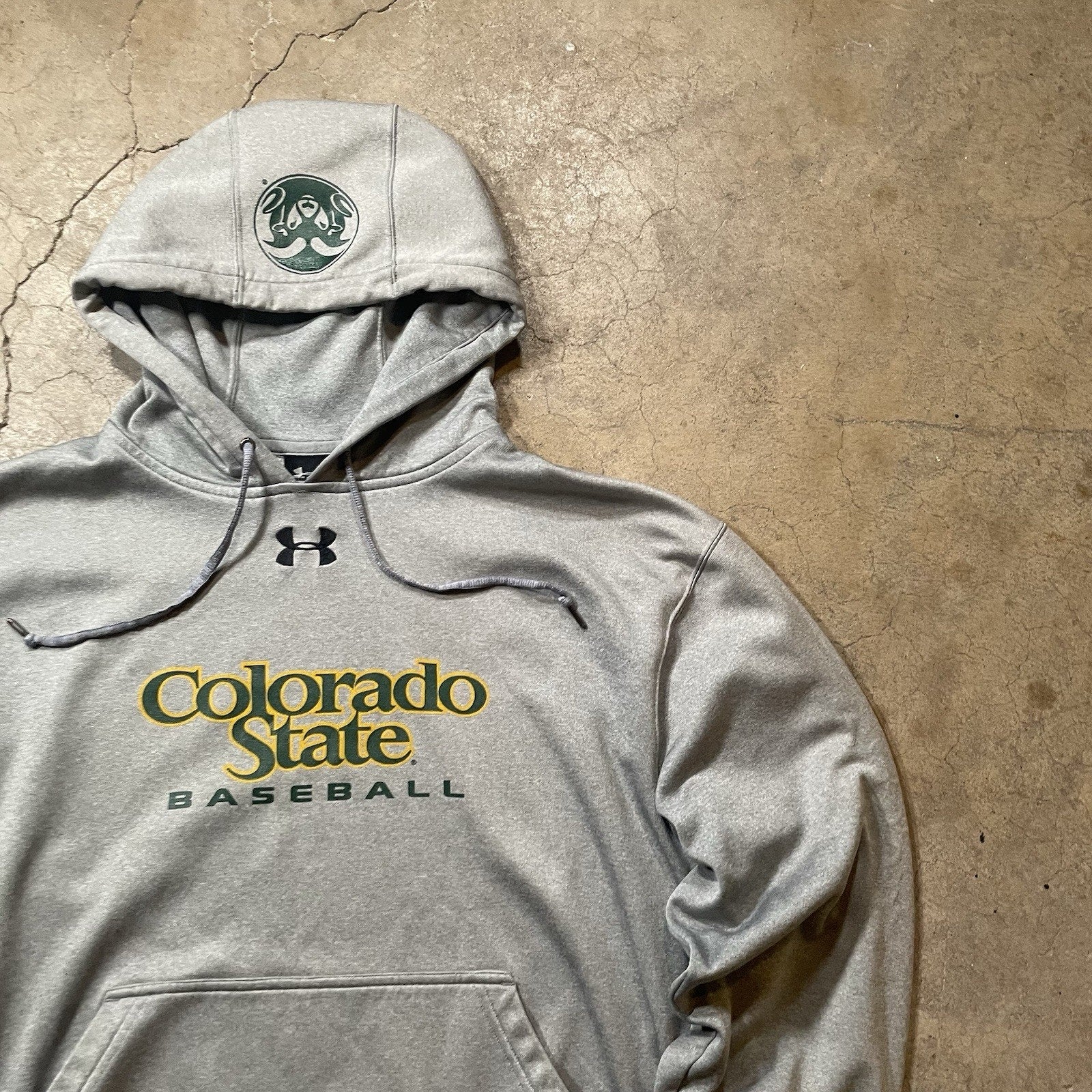 Men's Colorado State Under Armour Baseball Hoody in Green M