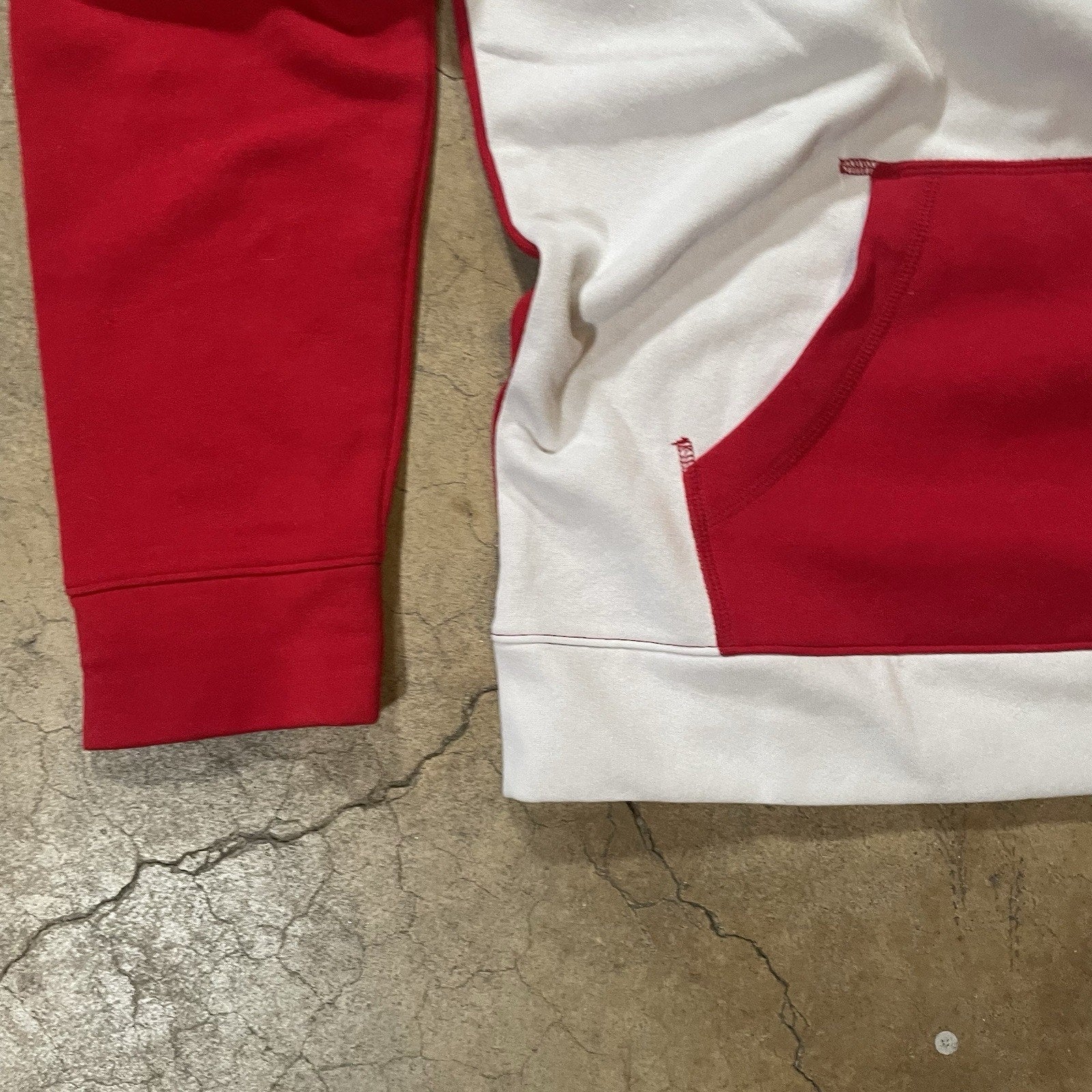 Oklahoma Sooners Men's White Colorblock Pullover Hoodie Size M