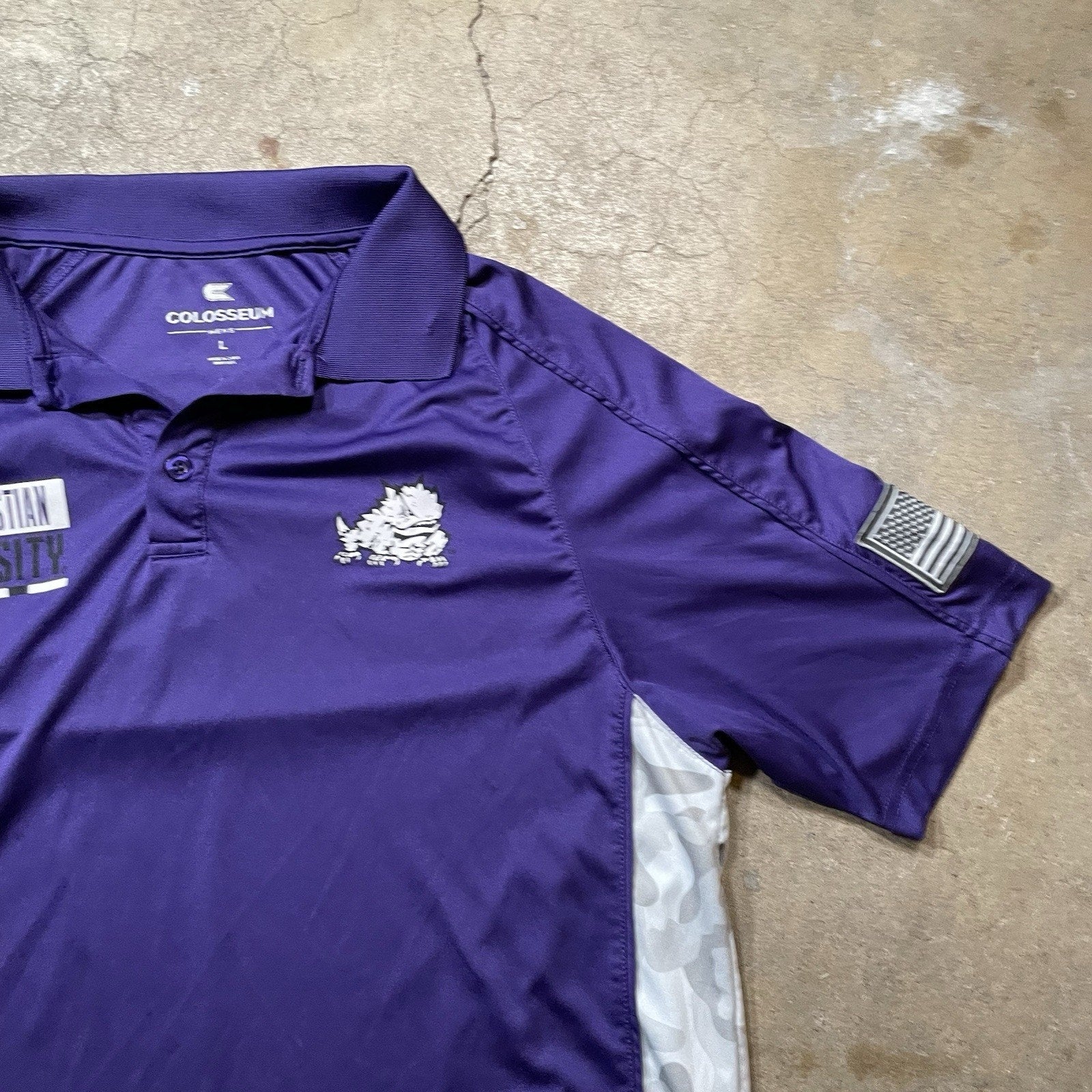 TCU Horned Frogs Colosseum Polo Men's Purple Used L