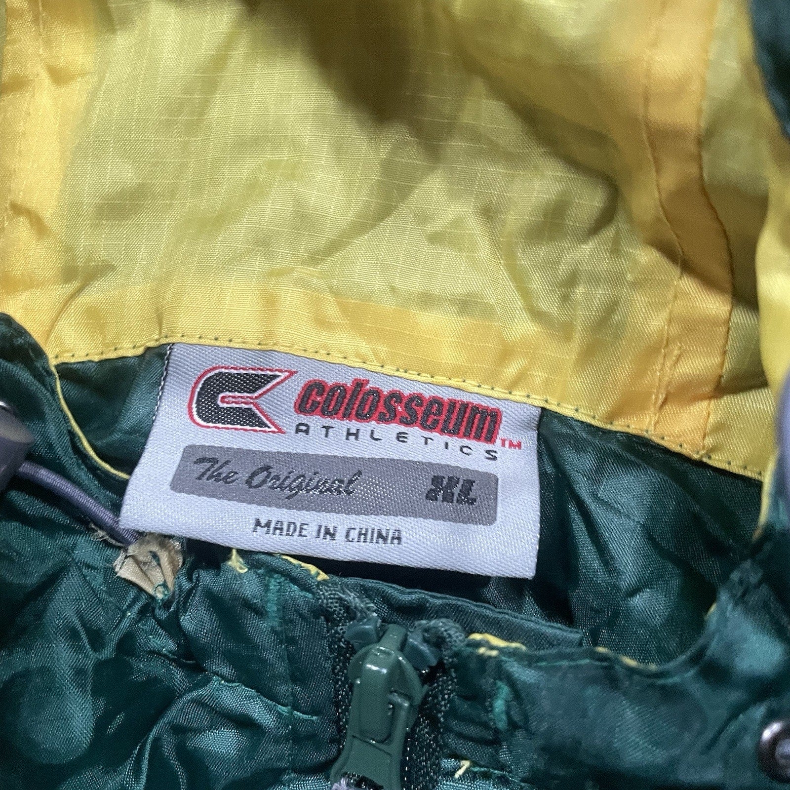 Mens XL Rain Resistant Green Full Zip Pullover Hoodie