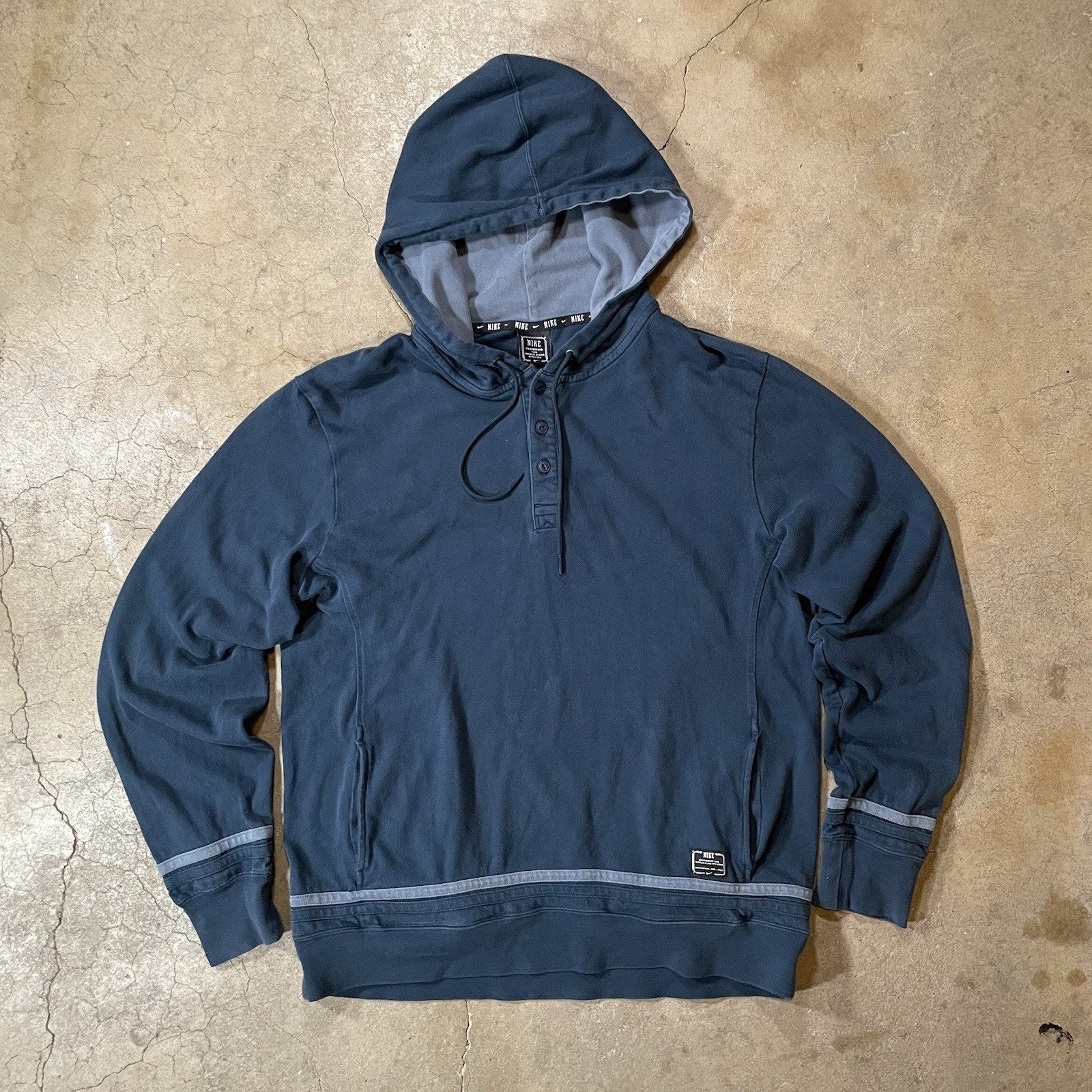 Nike Hoodie Mens Large Blue Sweatshirt Sweater Vintag pullover cotton