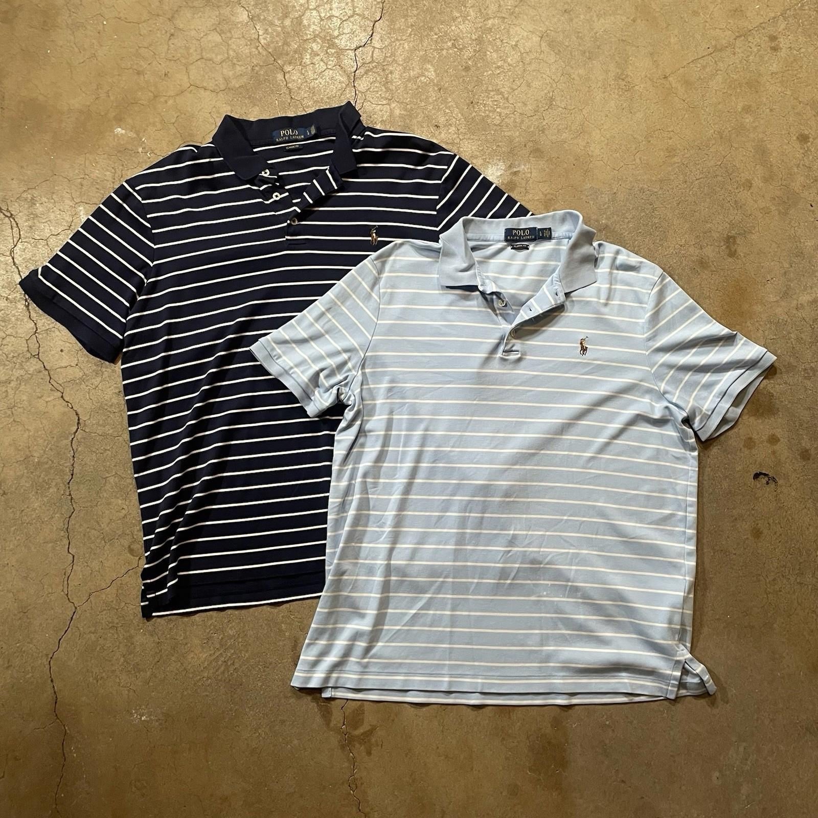 X2 Polo Ralph Lauren Pony Short Polo Shirt Men's Large DUO