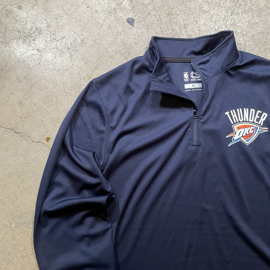 NBA Ultra Game Thunder OKC Mens Medium Navy Quarter-Zip Pullover