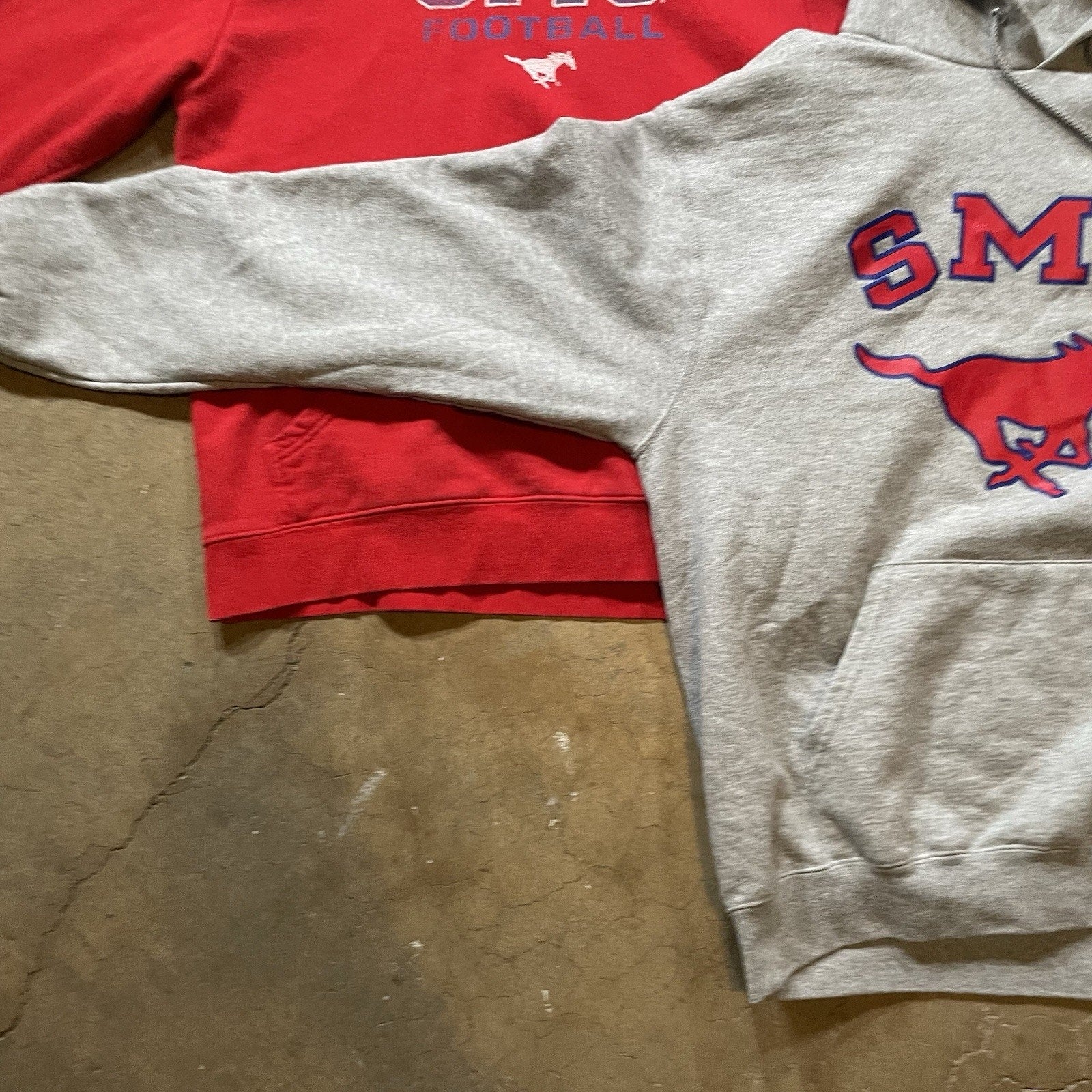 DUO SMU Mustangs Hoodie Sweatshirt Pullover Long Sleeve Red Men’s M