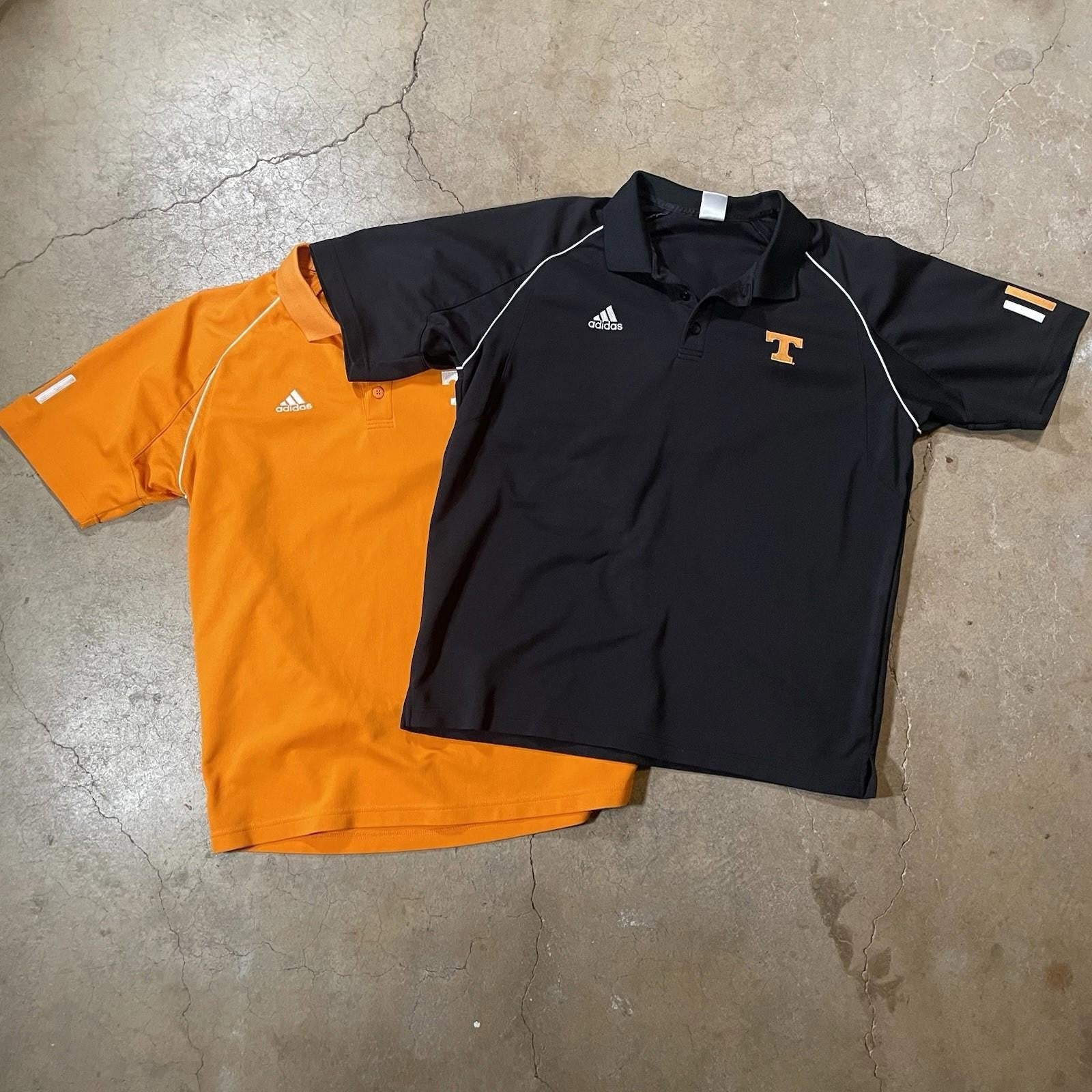 X2 Adidas Tennessee Orange X Black Polo Shirt Men's Medium