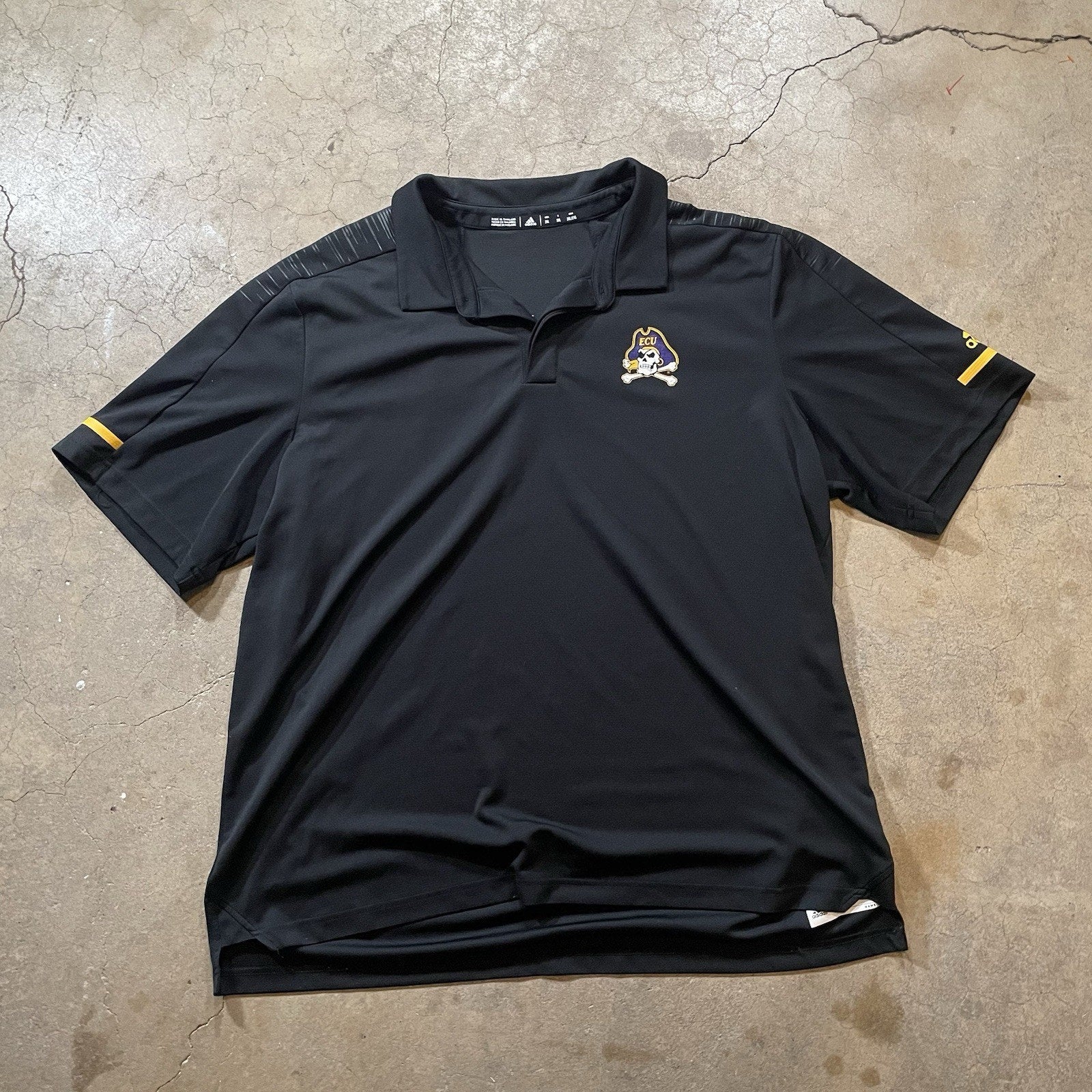Adidas ECU Pirates Polo 2XL Black Short Sleeve