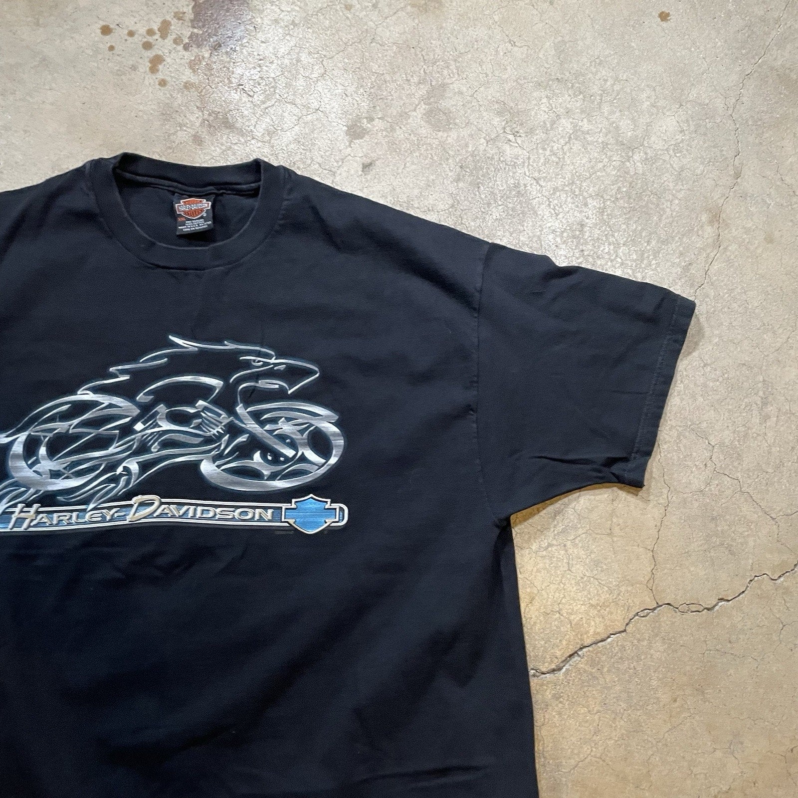 Vintage Harley-Davidson T-Shirt Mens M Black Biker Fort Wayne