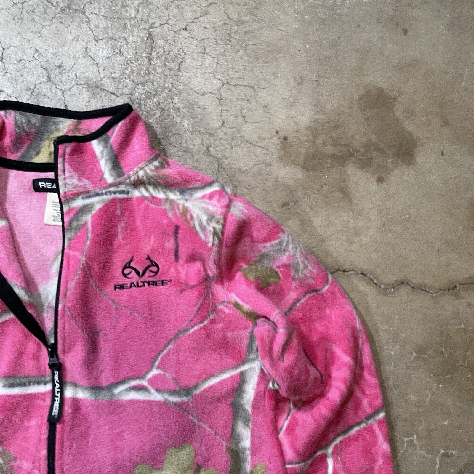 Realtree Women's Pink Camo Zip Fleece Jacket Coat Realtree Small