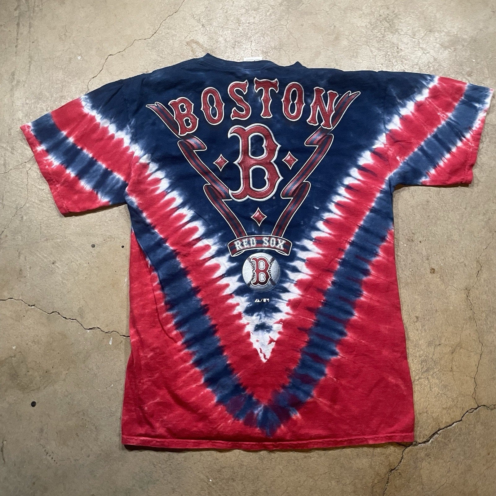 Boston Red Sox Tie-Dye T-Shirt - Liquid Blue MLB Graphic Tee - Large