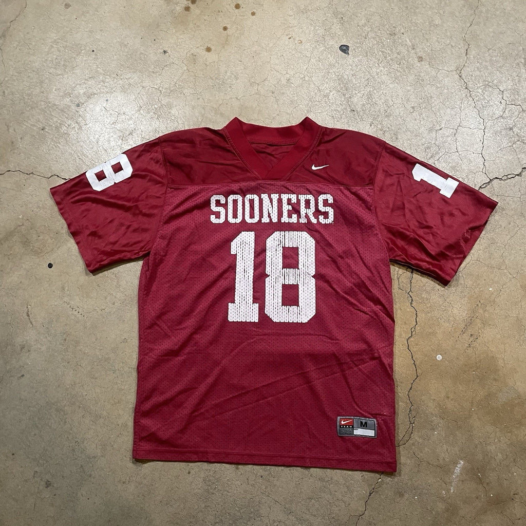 Vintage Nike Oklahoma Sooners Football Jersey #18 Mens M Red Jason White